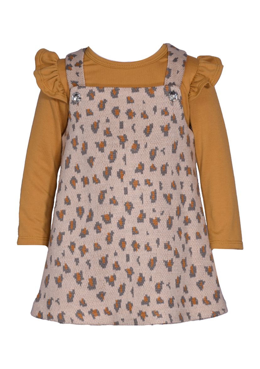 Girls 4-6x Double Knit Animal Printed Jumper Set