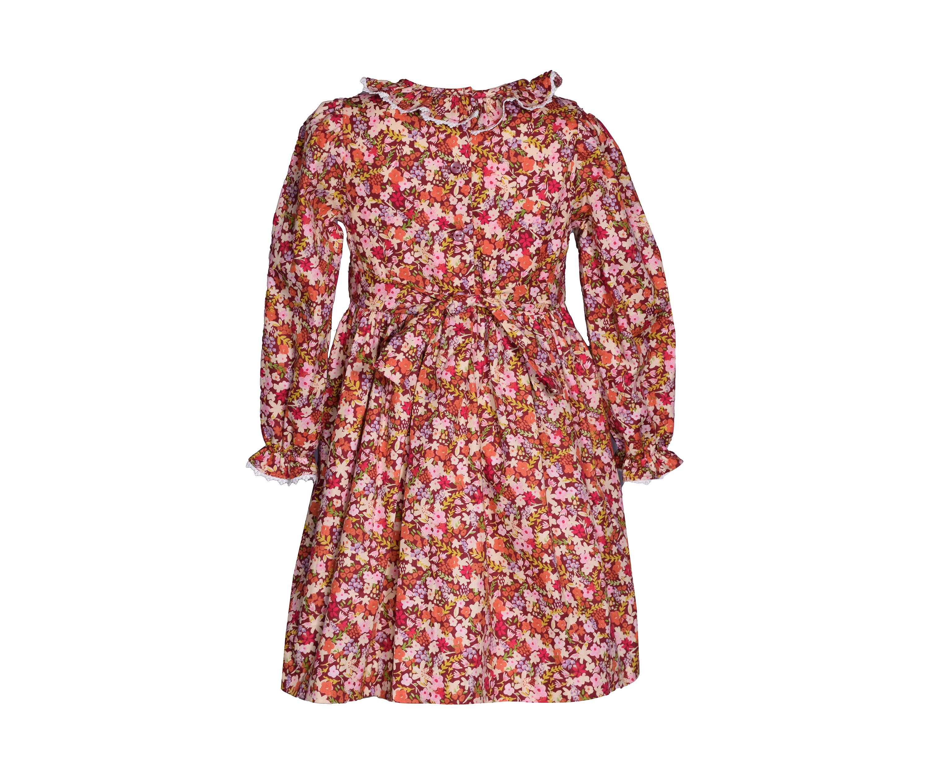 Girls 4-6x Smocked Floral Printed Dress