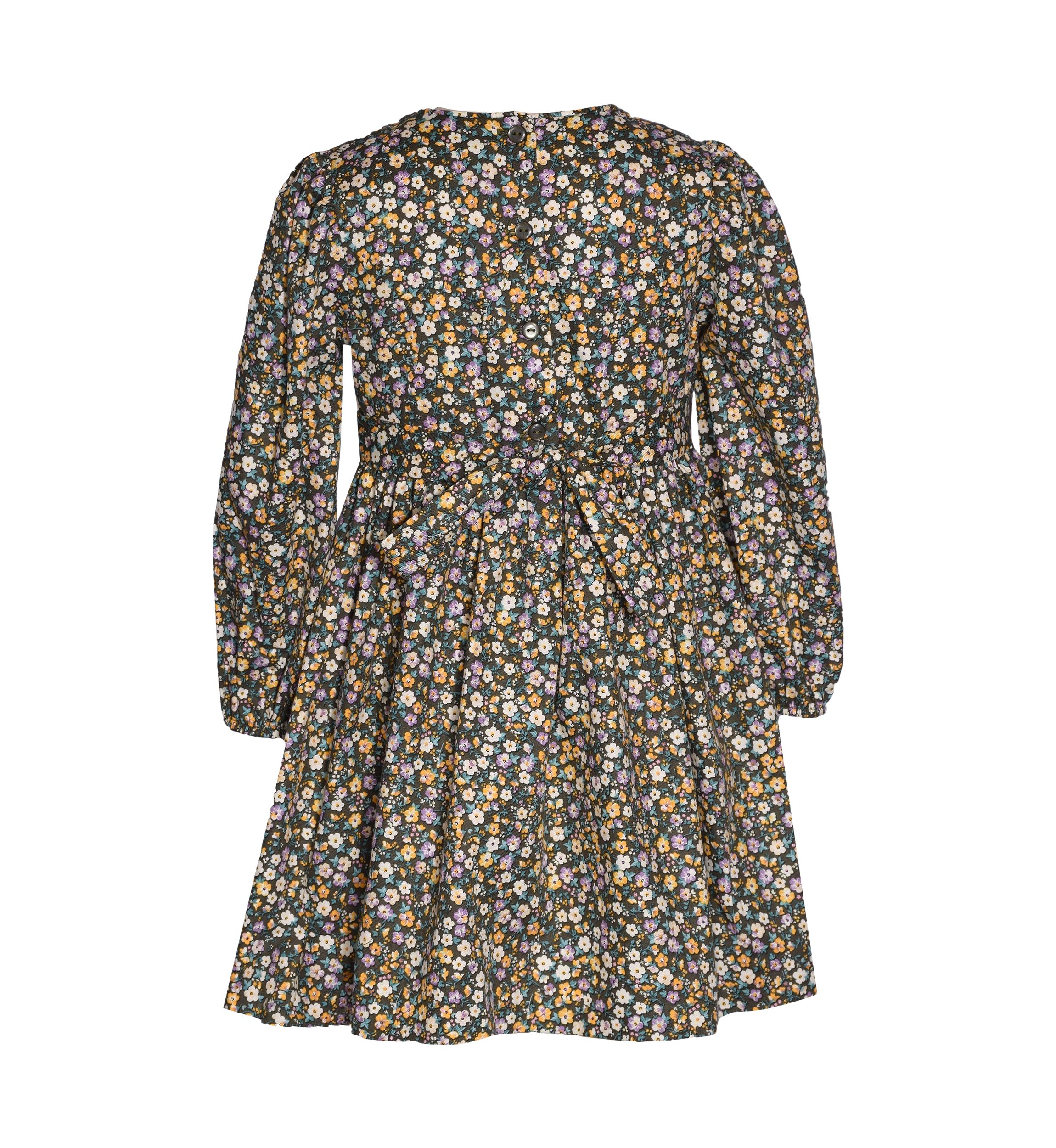 Girls 4-6x Floral Twill Smocked Dress