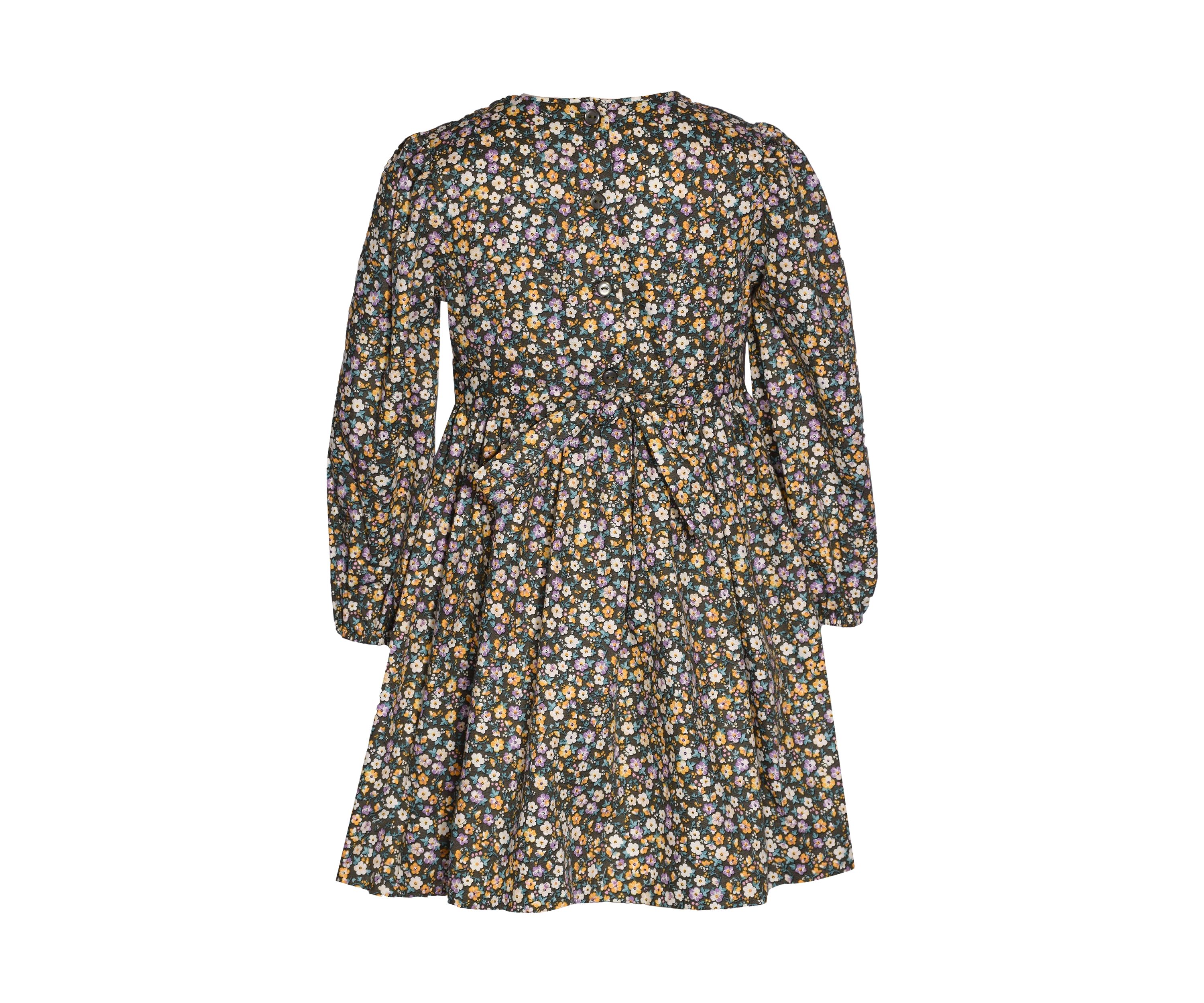 Girls 4-6x Floral Twill Smocked Dress
