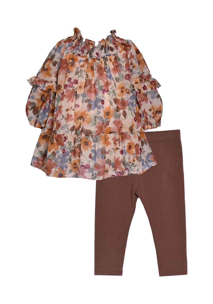 Girls 4-6x Floral Printed Chiffon Set