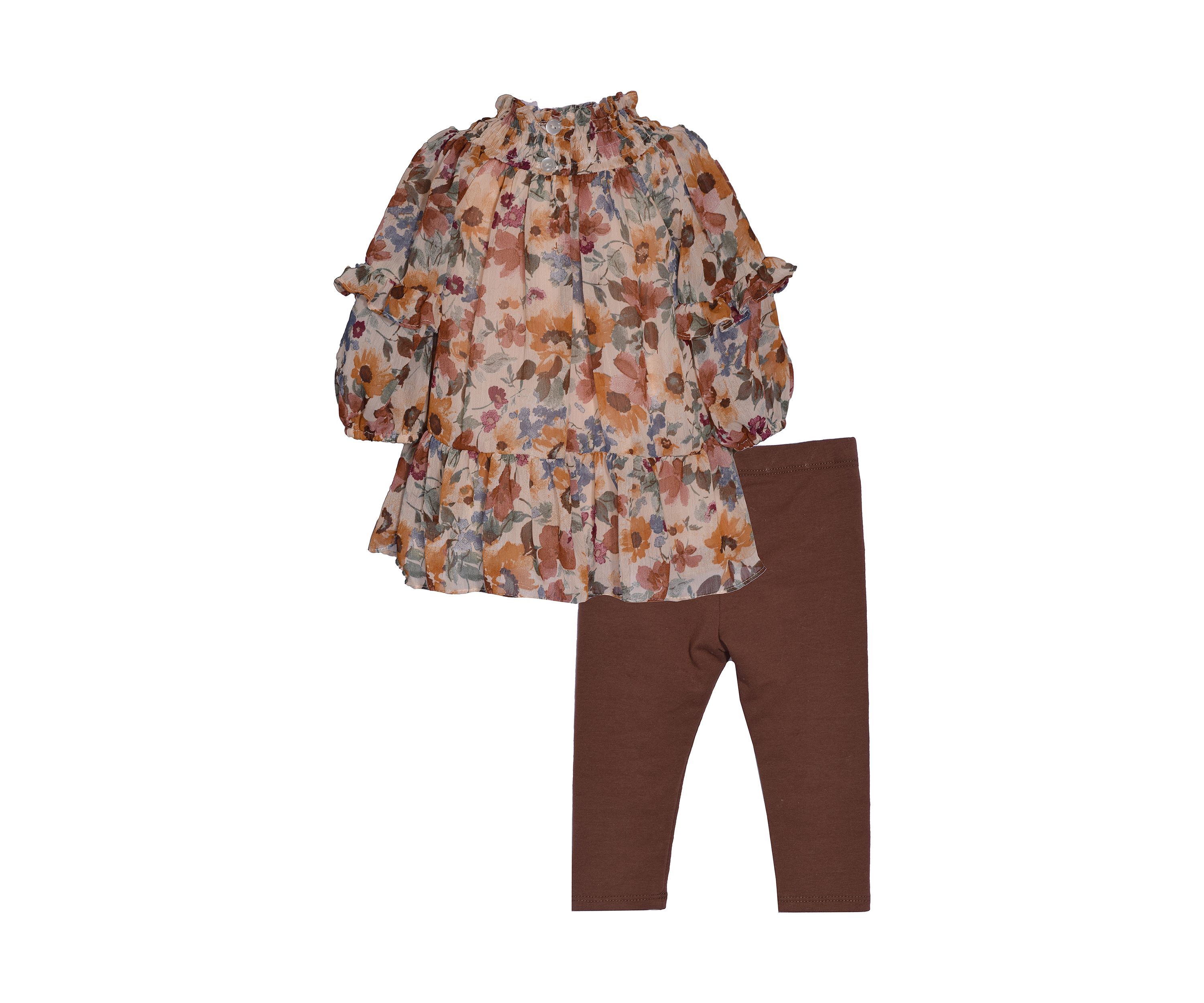 Girls 4-6x Floral Printed Chiffon Set