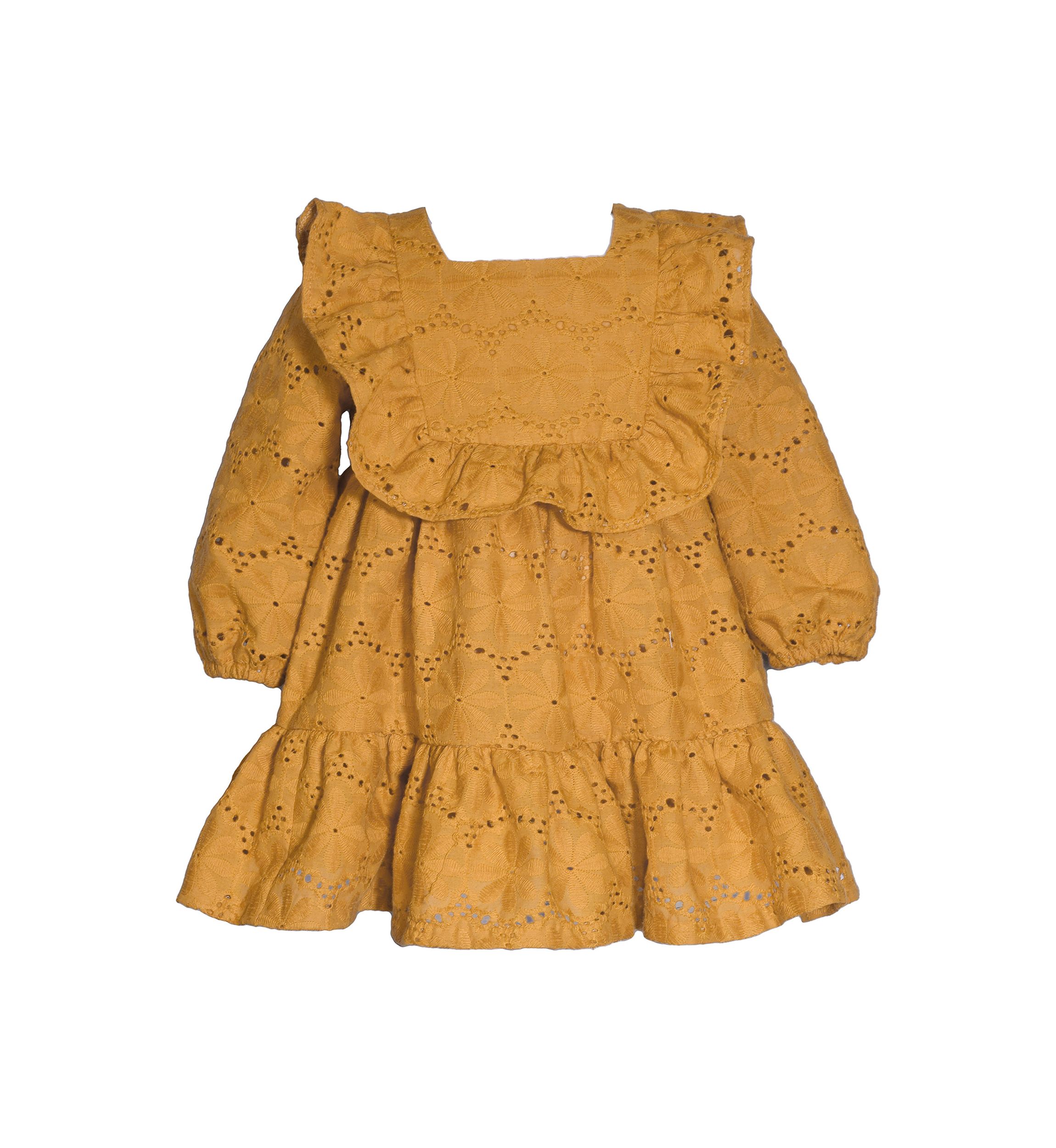 Girls 4-6x Eyelet Bib Front Dress