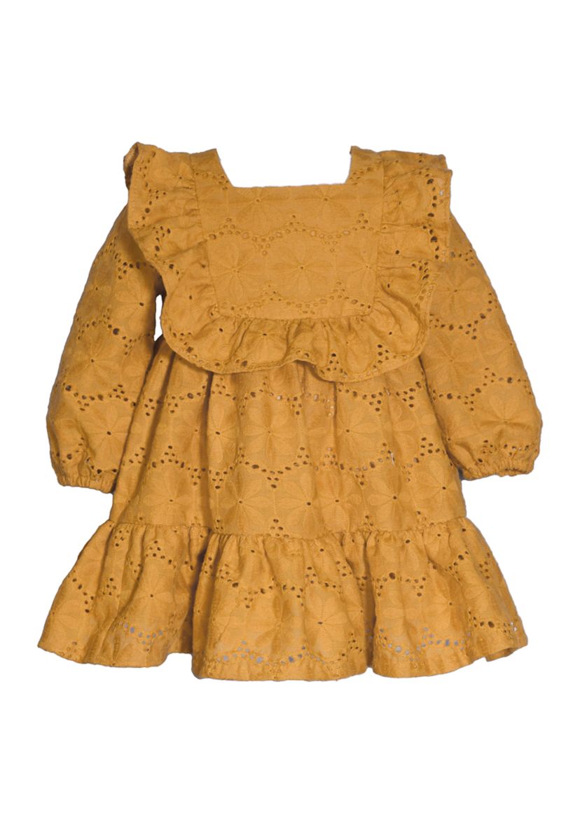 Girls 4-6x Eyelet Bib Front Dress