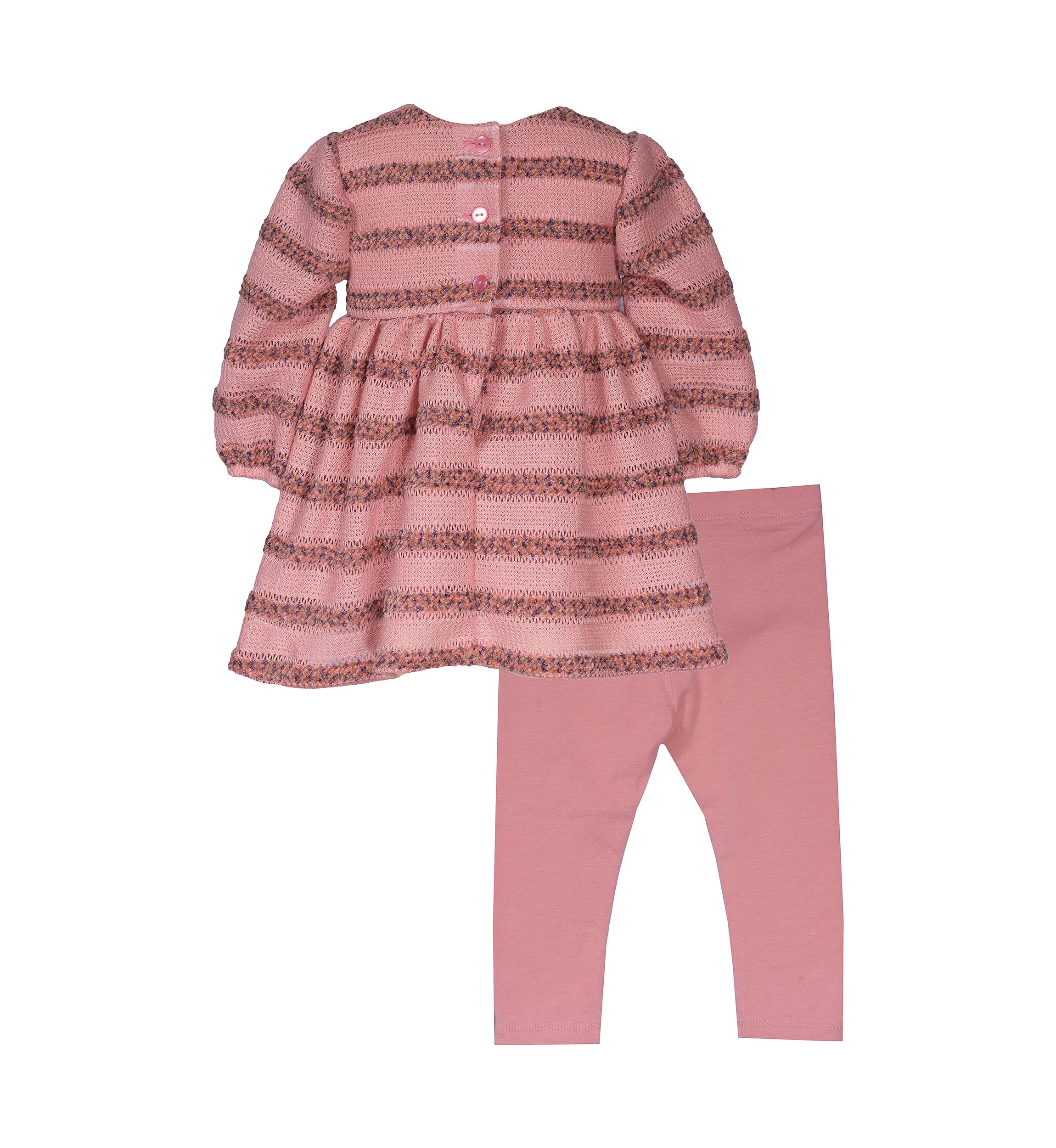Girls 4-6x Stripe Sweater Knit Top and Leggings Set