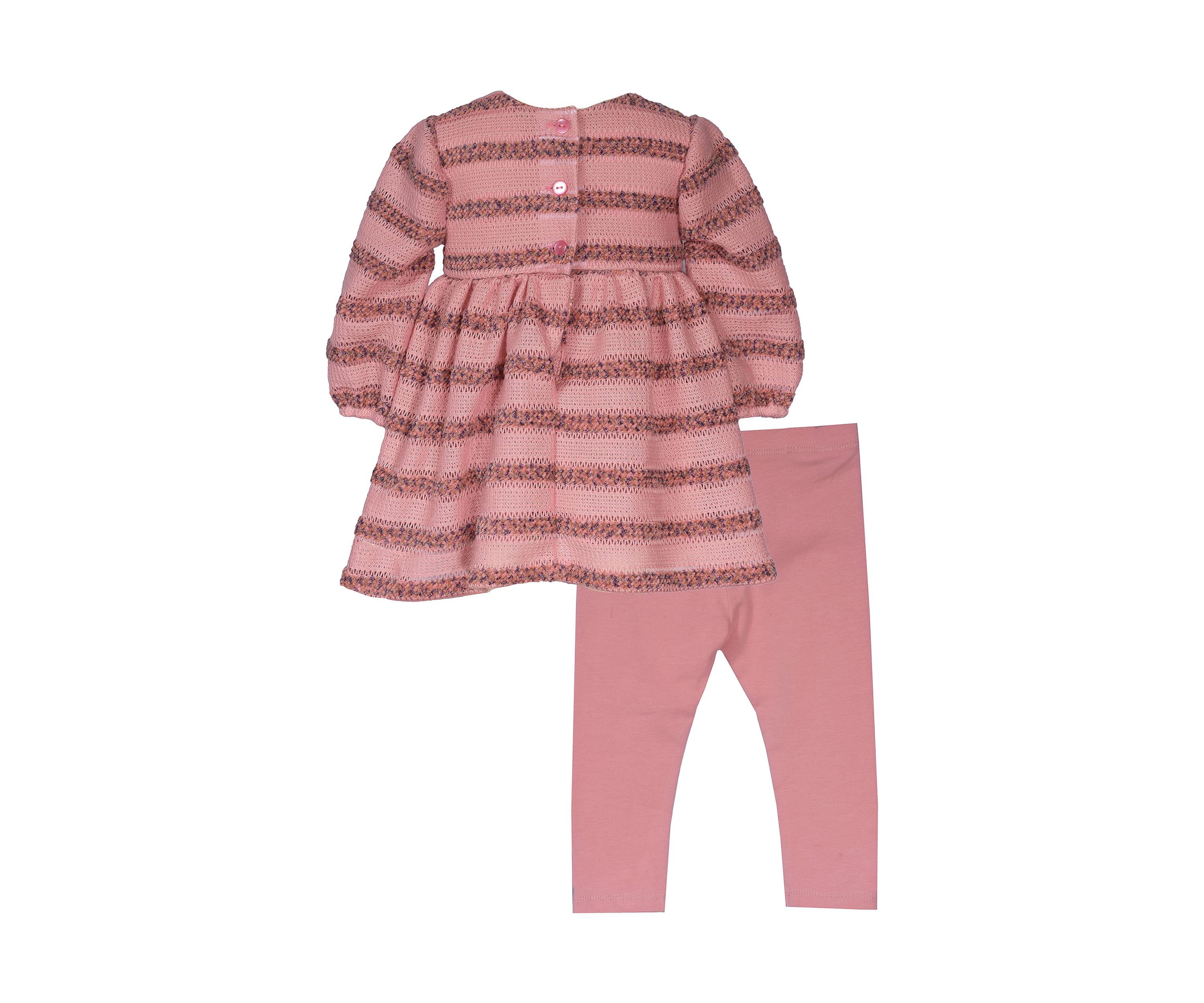 Girls 4-6x Stripe Sweater Knit Top and Leggings Set