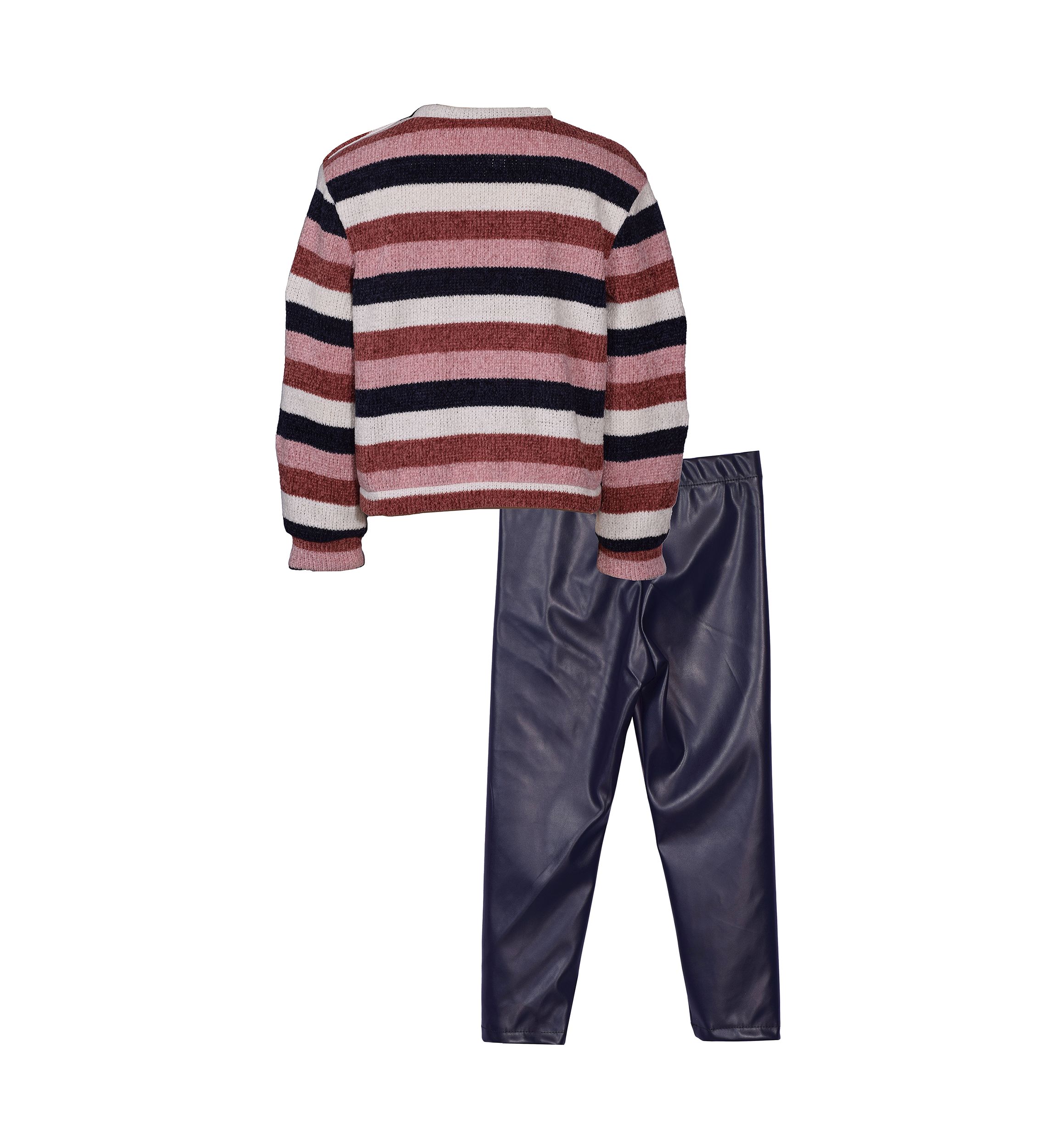 Girls 4-6x Chenille Striped Sweater and Leggings Set