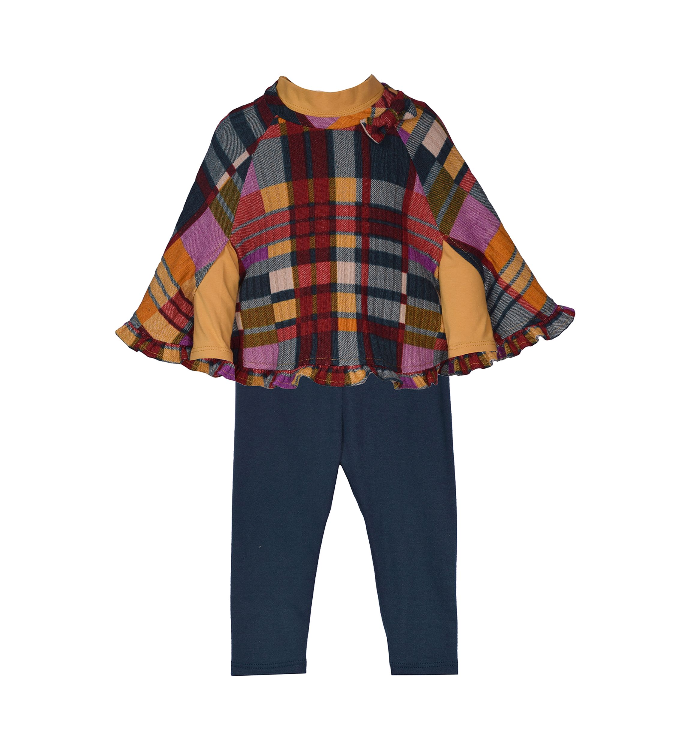 Girls 4-6x 3 Piece Printed Poncho Set
