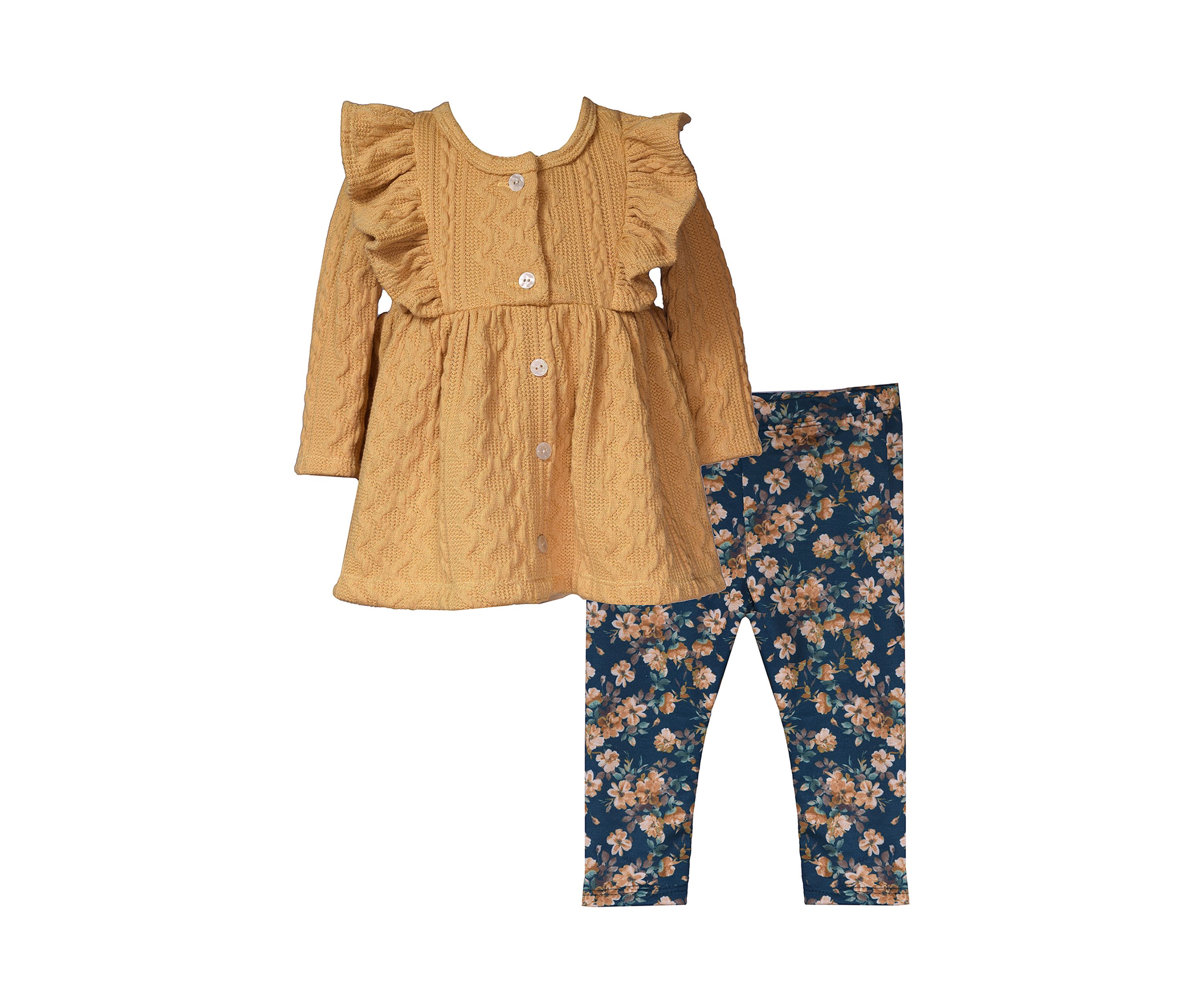 Girls 4-6x Pinafore Top and Printed Leggings Set