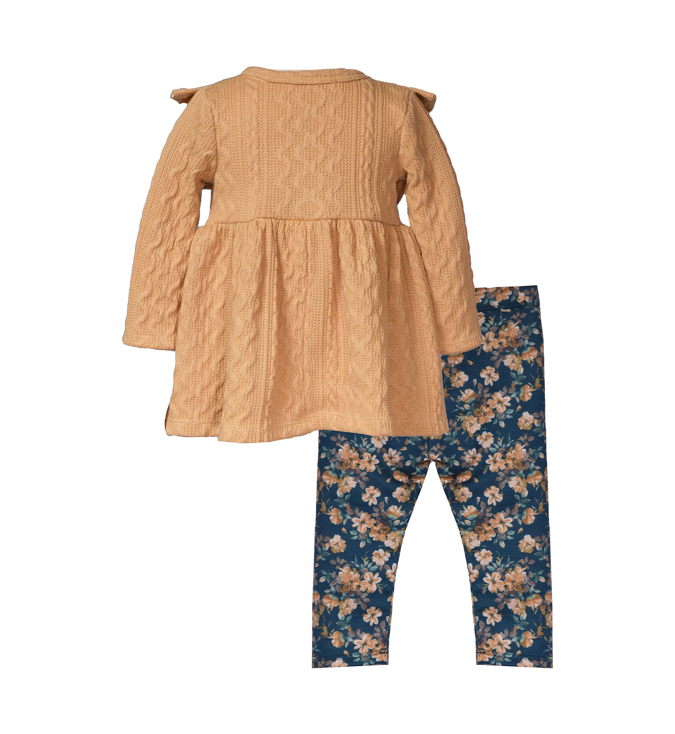 Girls 4-6x Pinafore Top and Printed Leggings Set