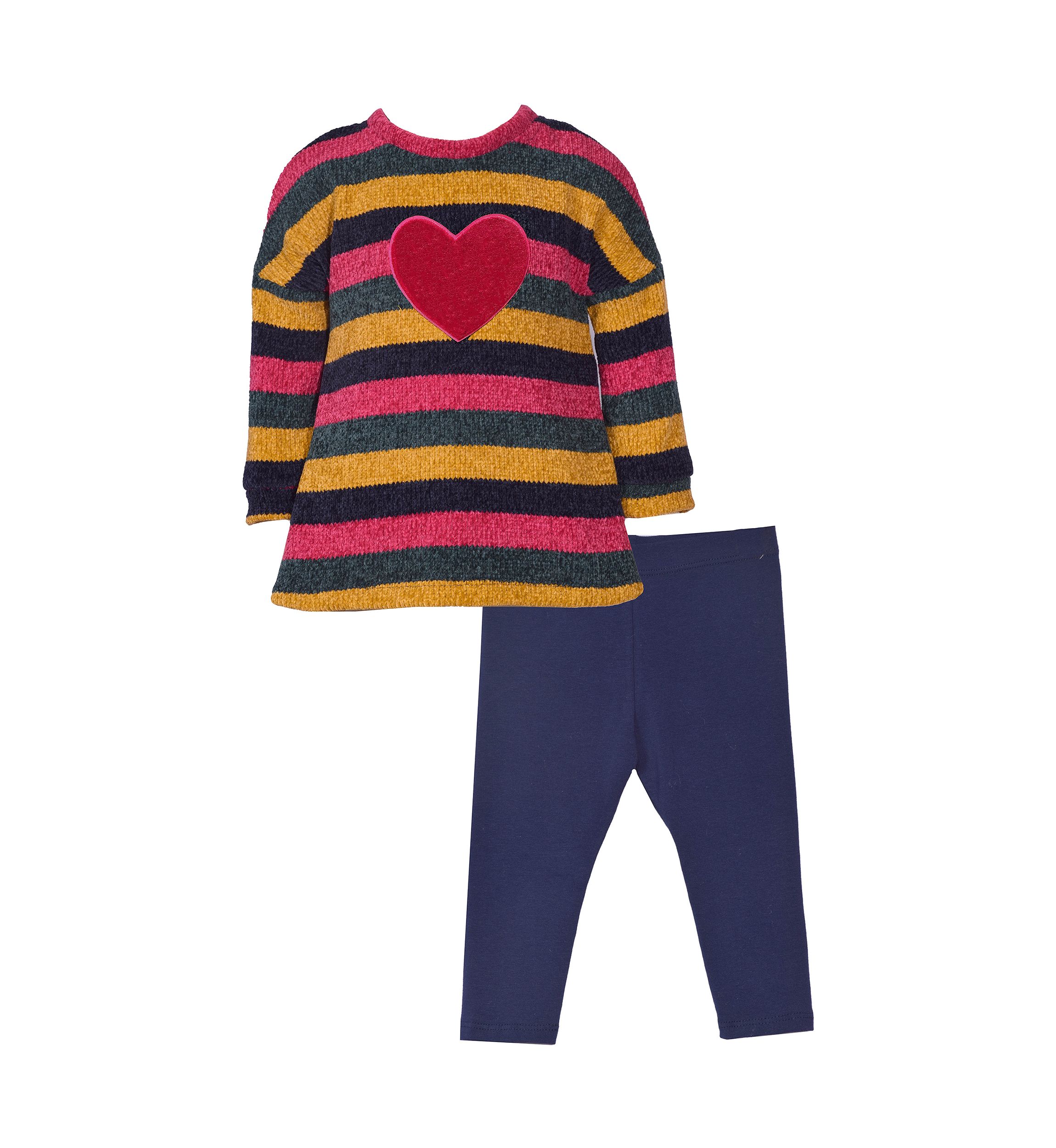Girls 4-6x Heart Appliqué Top and Leggings Set