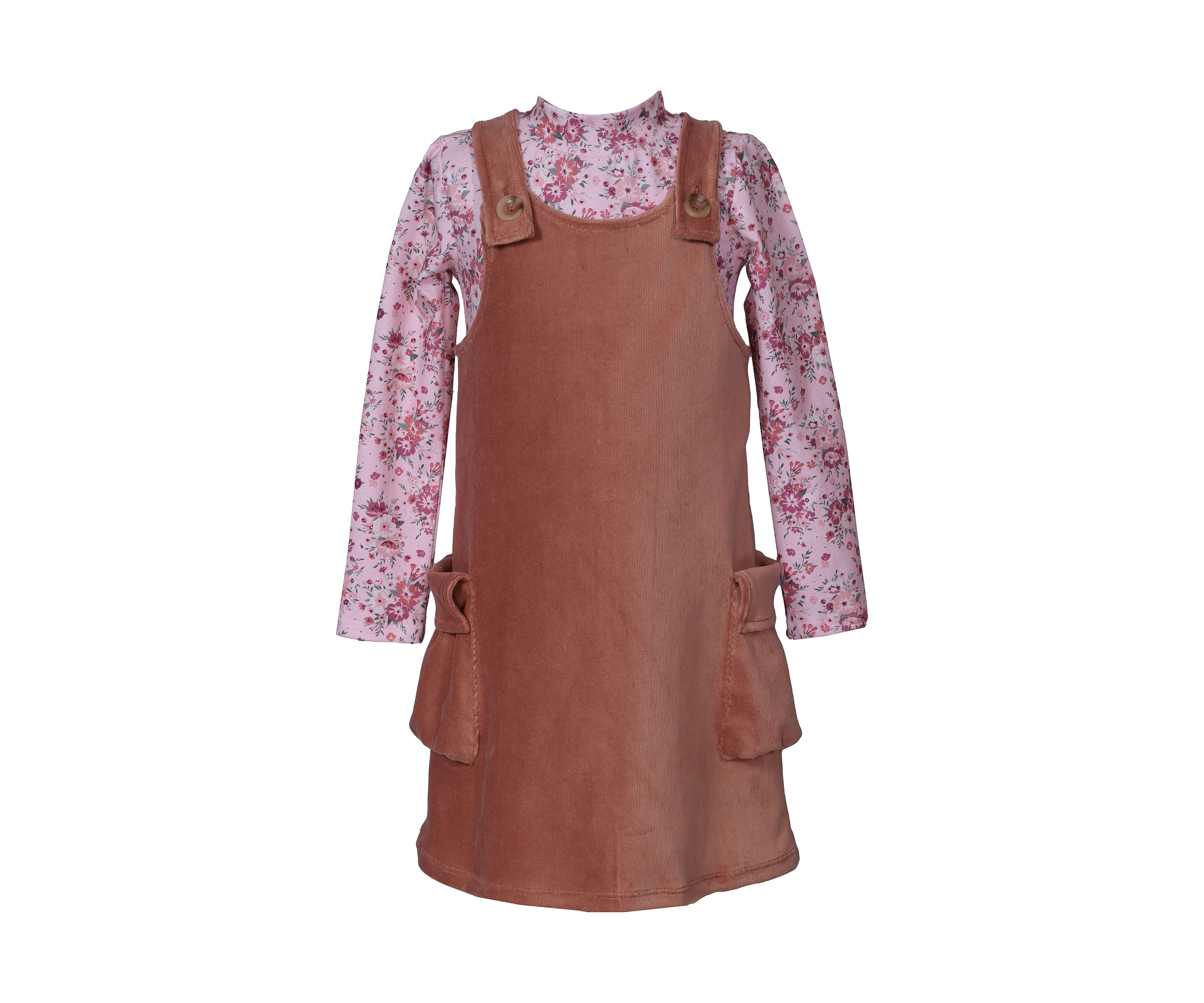 Girls 4-6x Knit Jumper Dress with Printed Top