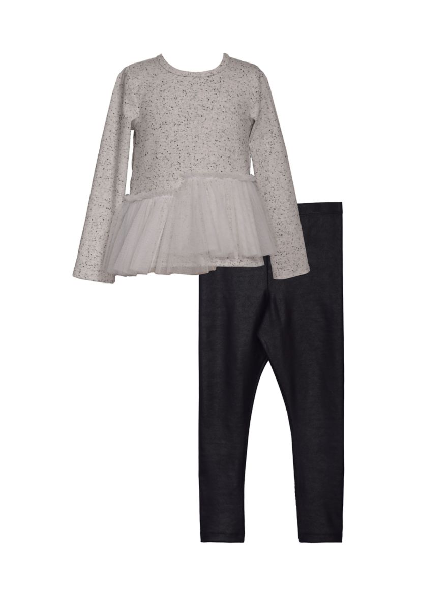 Girls 4-6x Speckle Top and Leggings Set