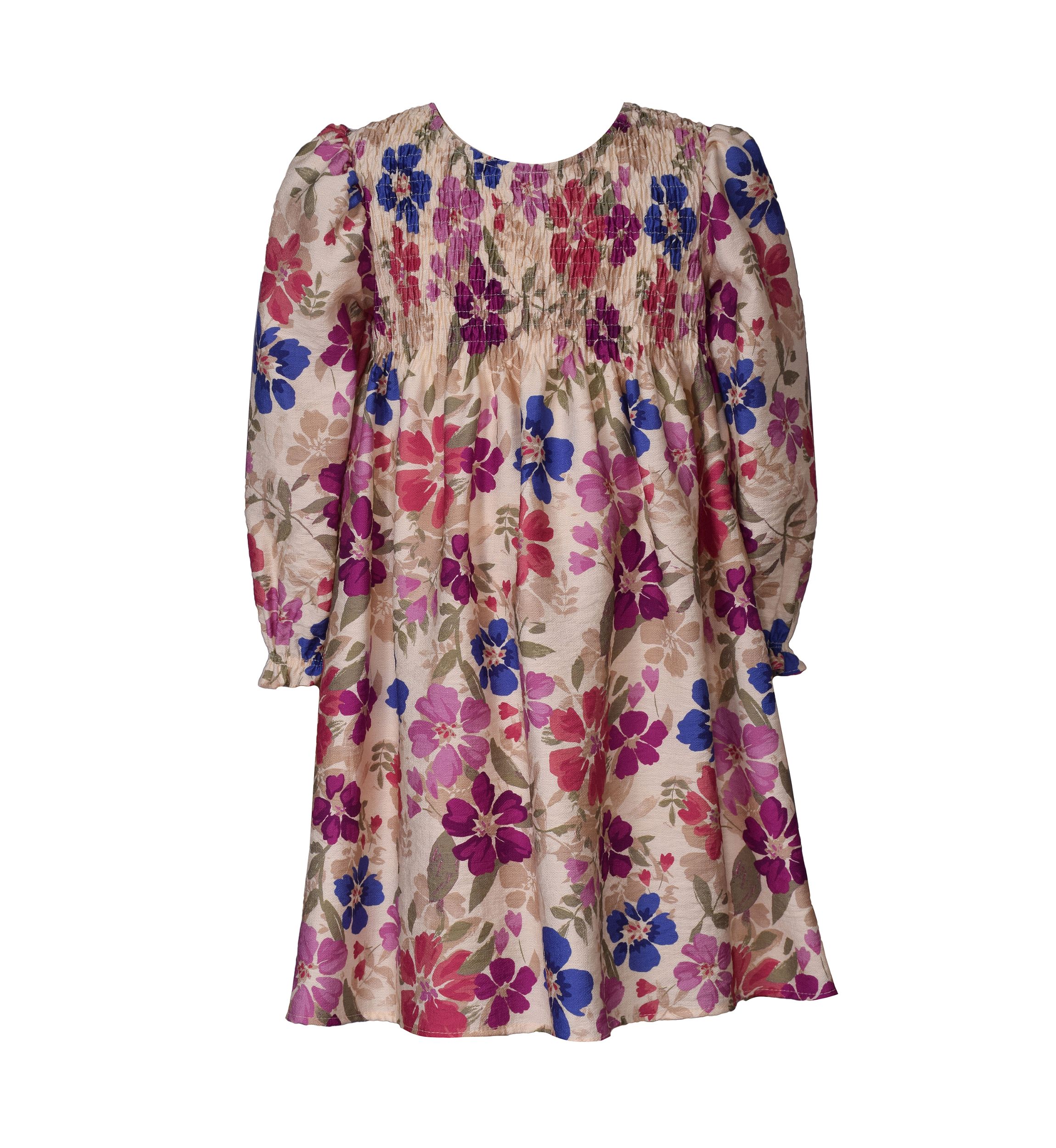 Girls 4-6x Floral Smock Top Dress