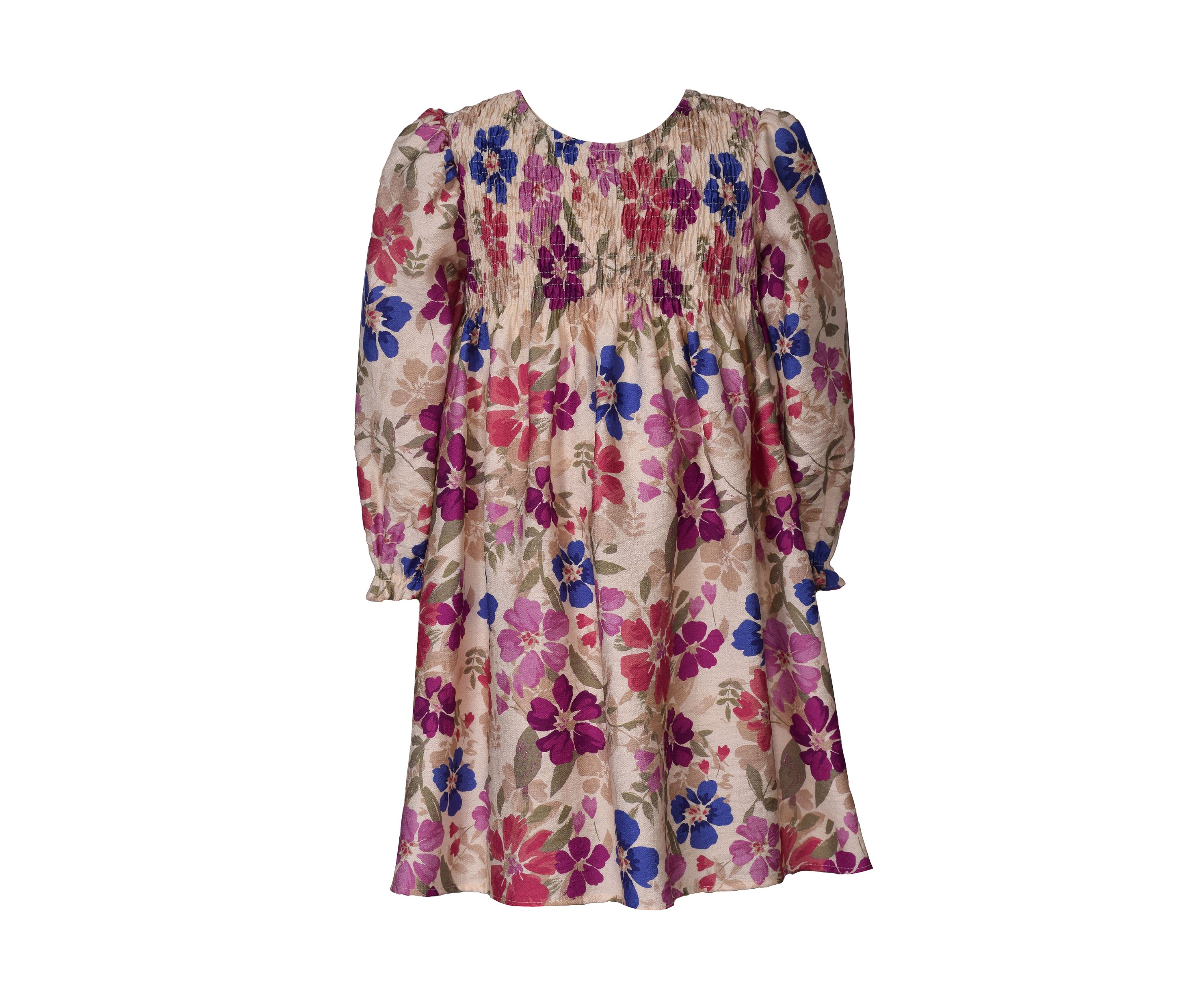 Girls 4-6x Floral Smock Top Dress