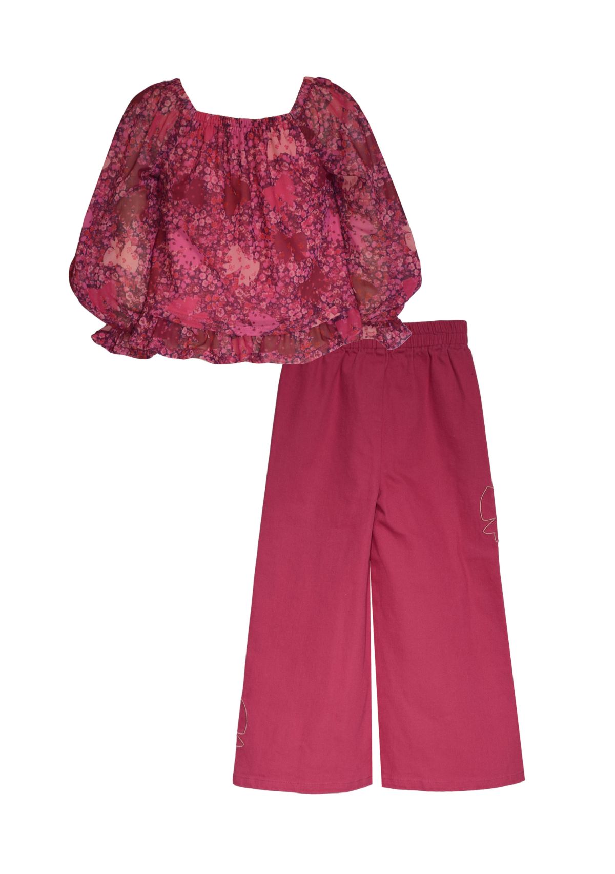 Girls 4-6x Printed Top and Wide Leg Pants Set