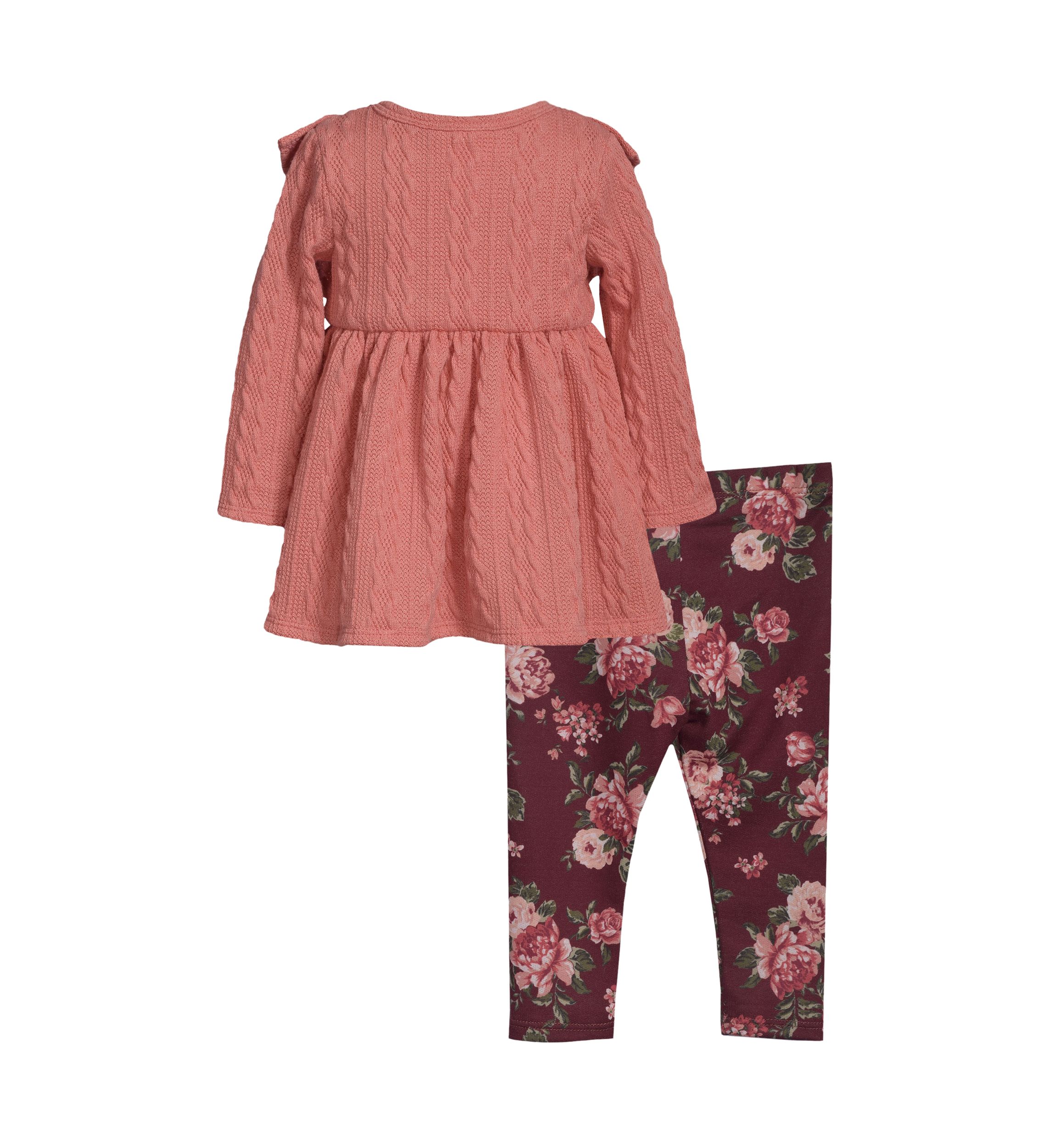 Girls 4-6x Button Front Top and Printed Leggings Set