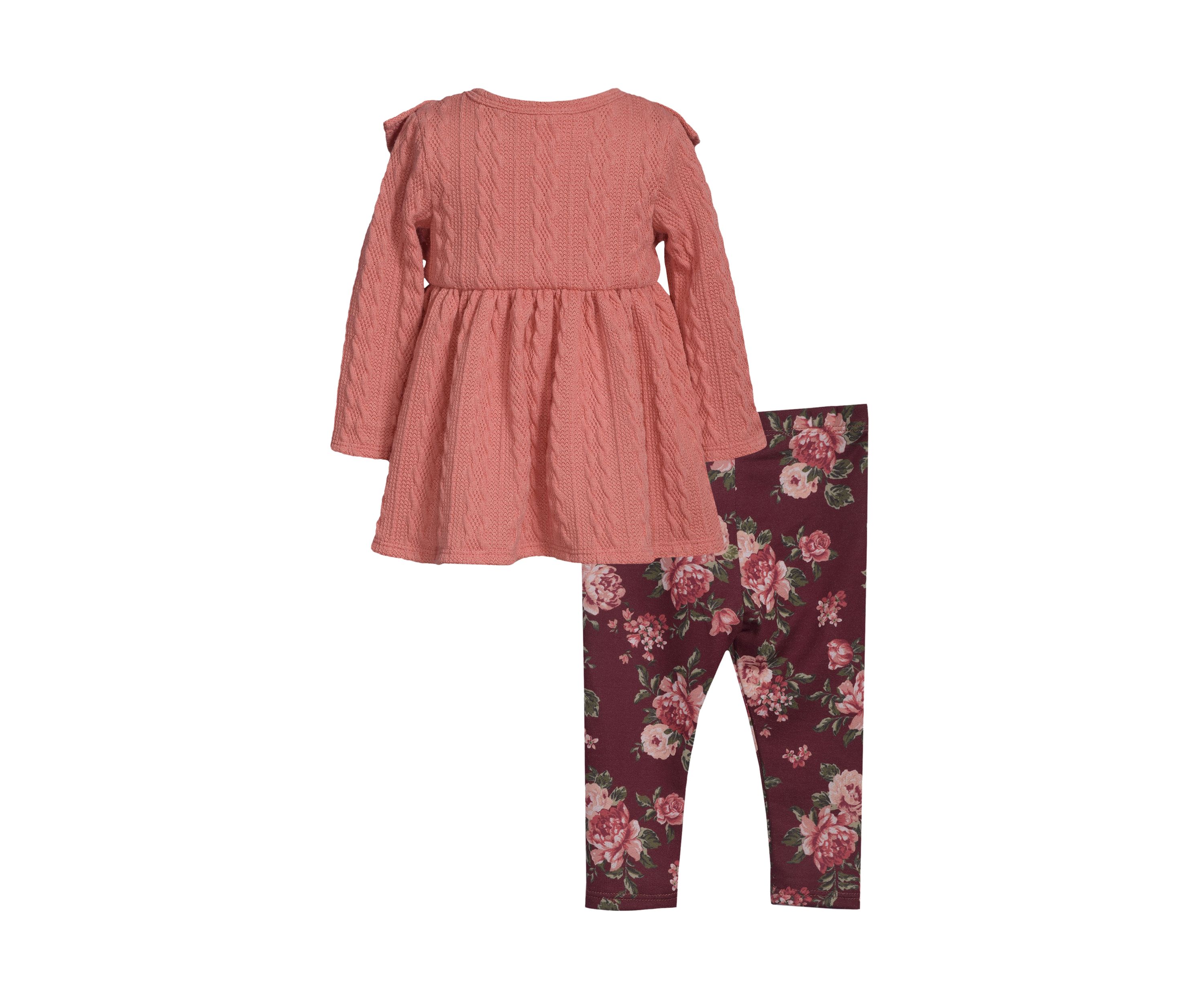Girls 4-6x Button Front Top and Printed Leggings Set