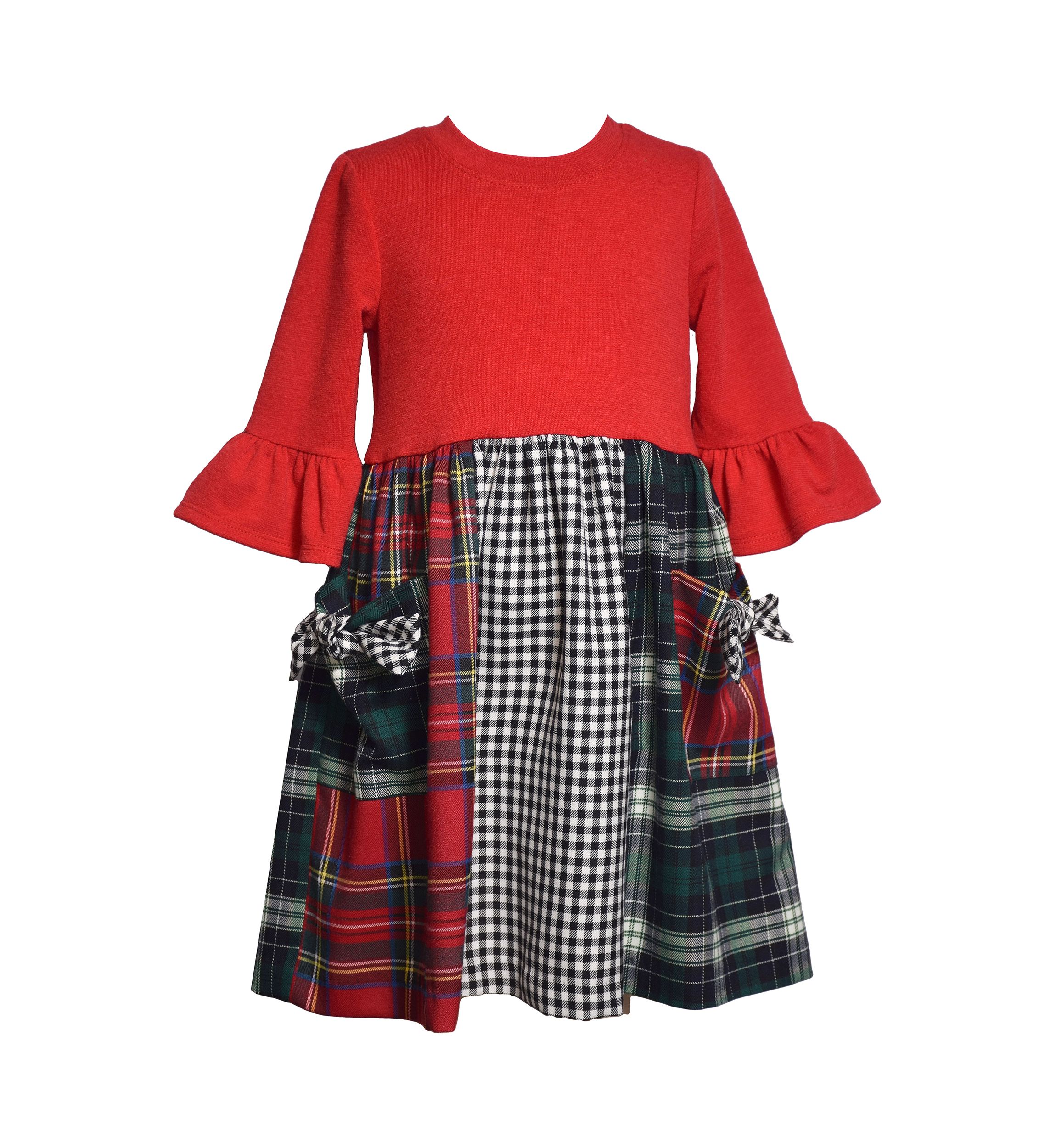 Girls 4-6x Mixed Plaid Holiday Dress