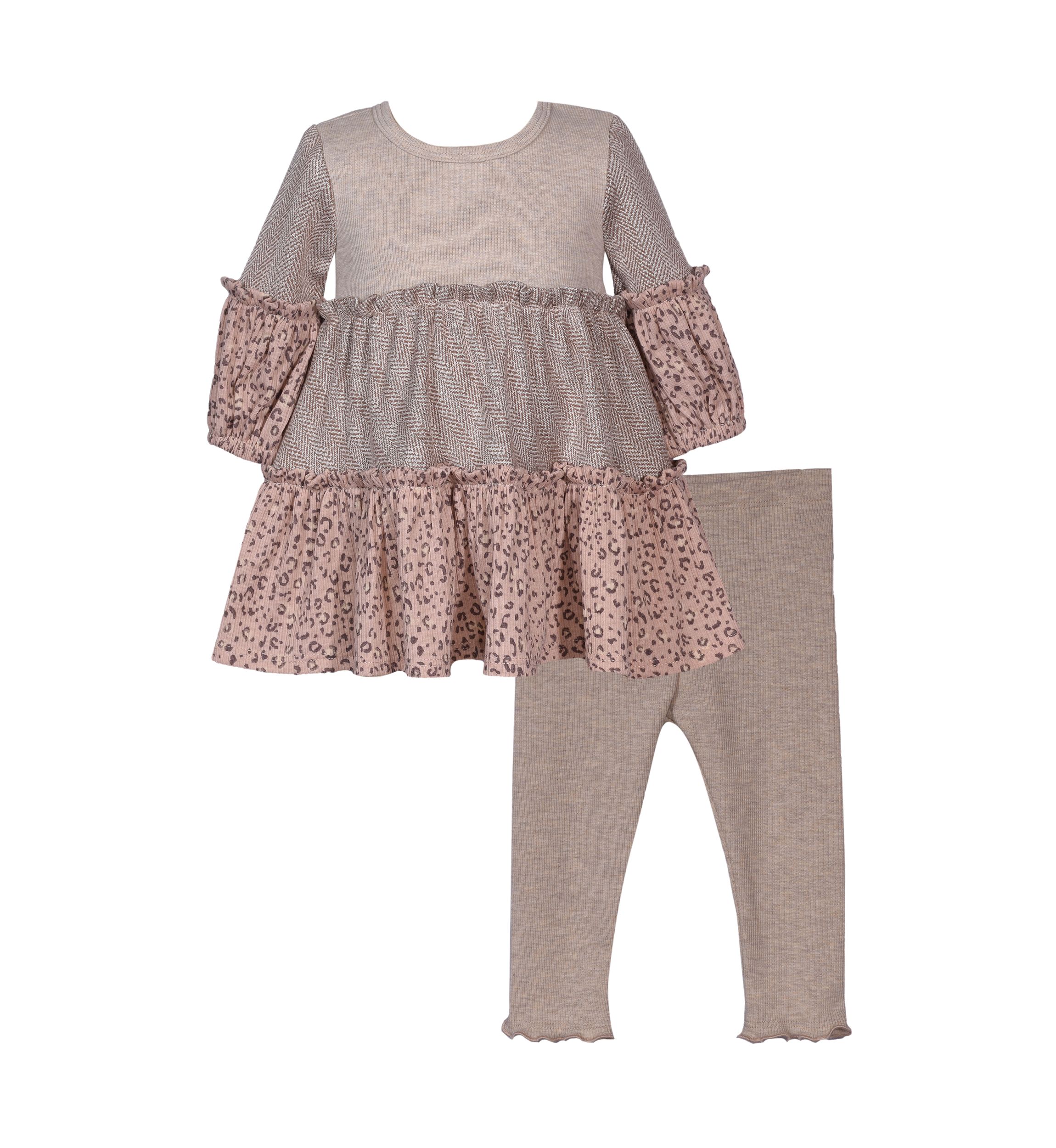 Girls 4-6x Tiered Mixed Legging Set 