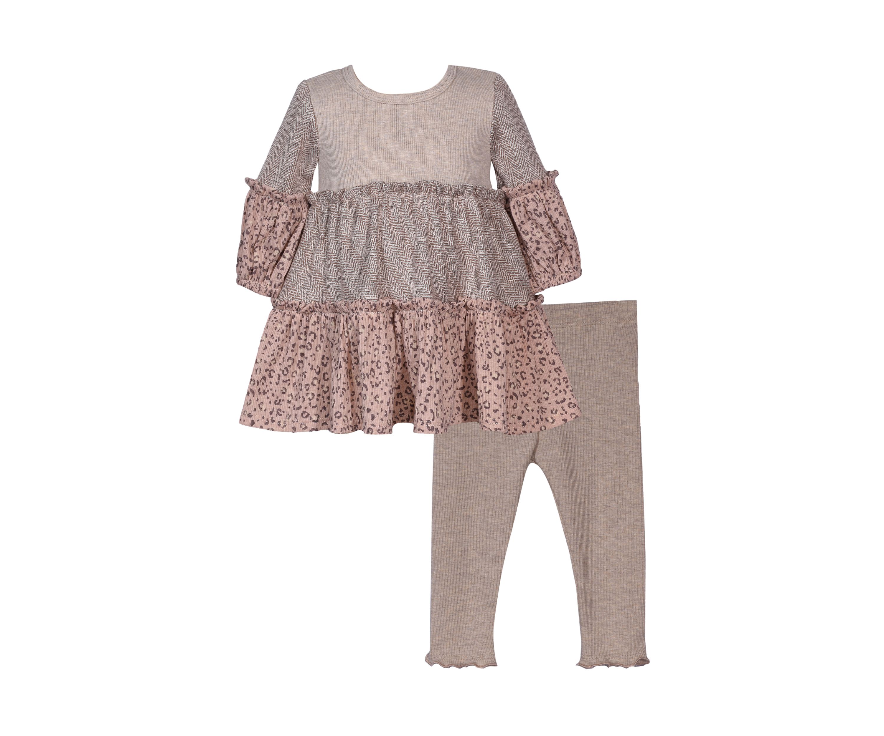 Girls 4-6x Tiered Mixed Legging Set 