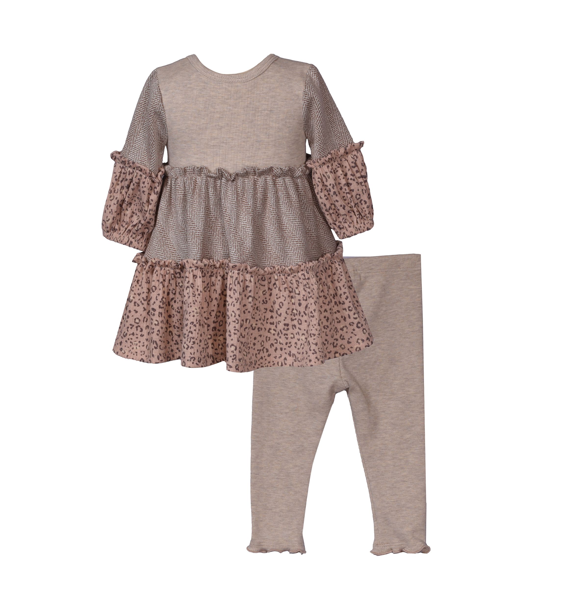 Girls 4-6x Tiered Mixed Legging Set 