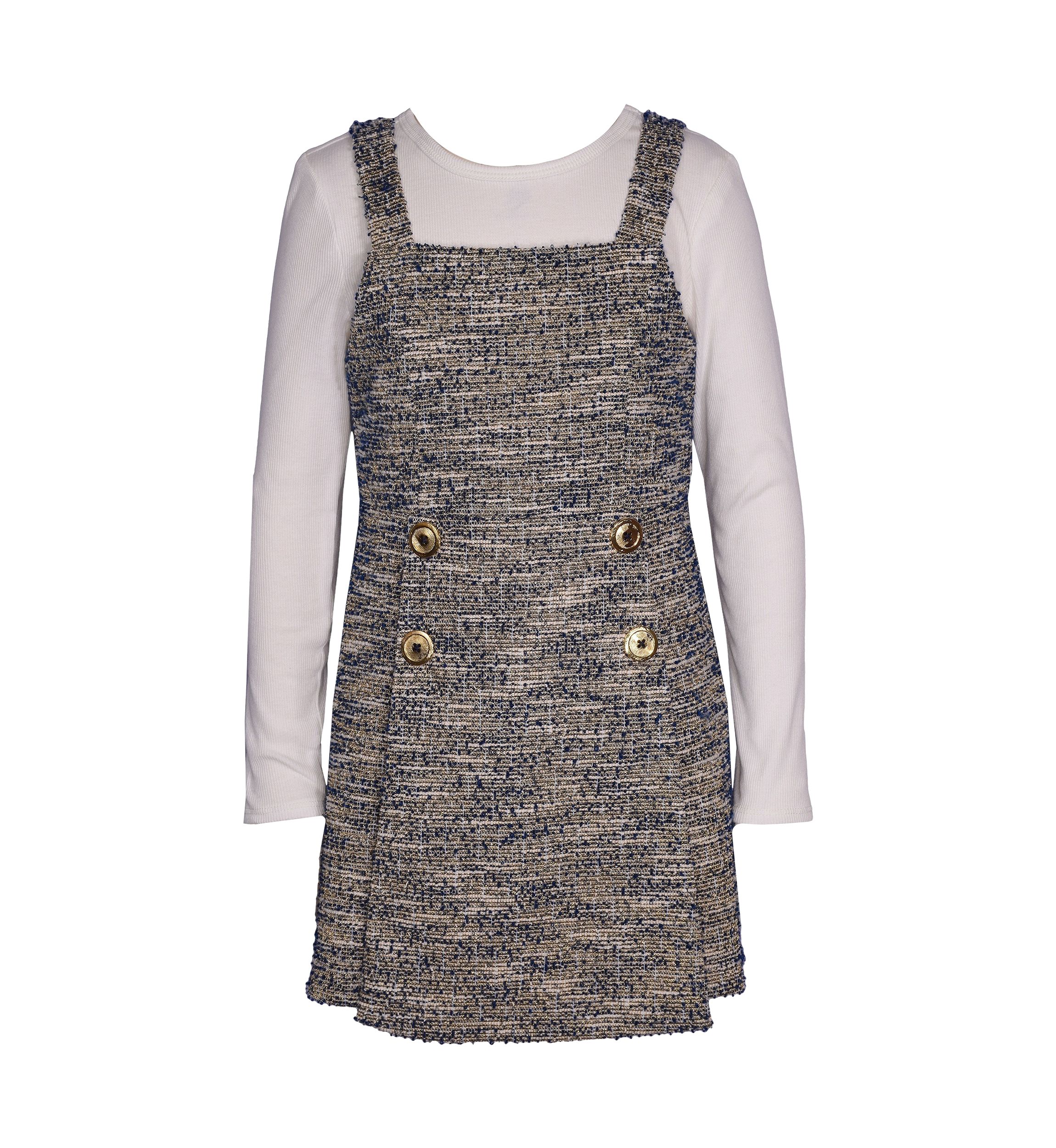 Girls 7-16 Rib Knit Boucle Jumper