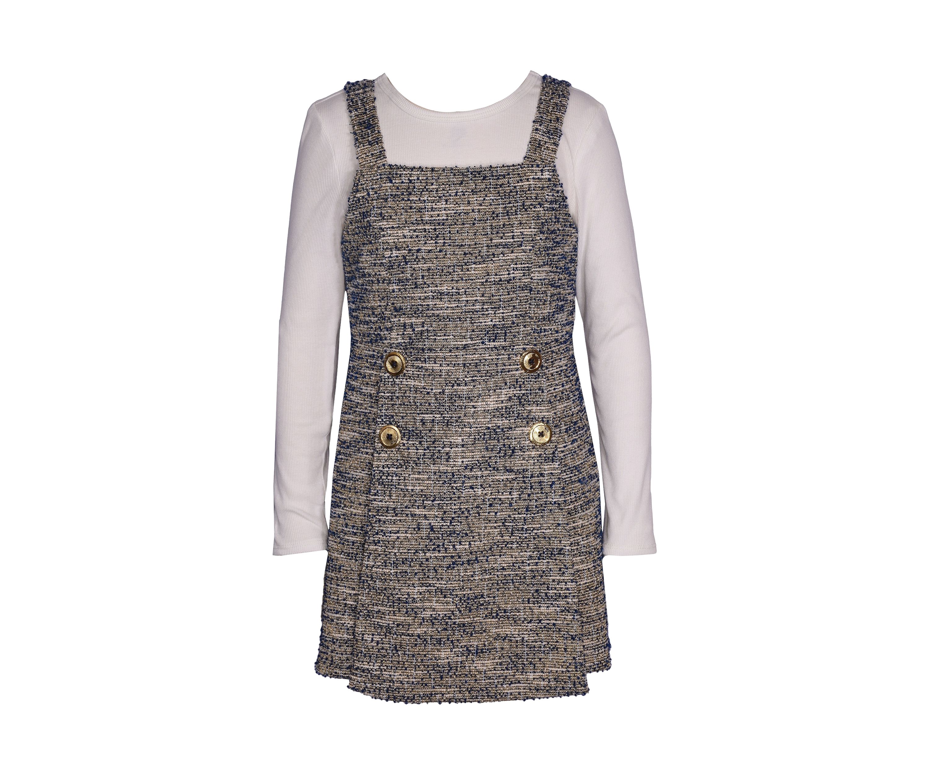Girls 7-16 Rib Knit Boucle Jumper