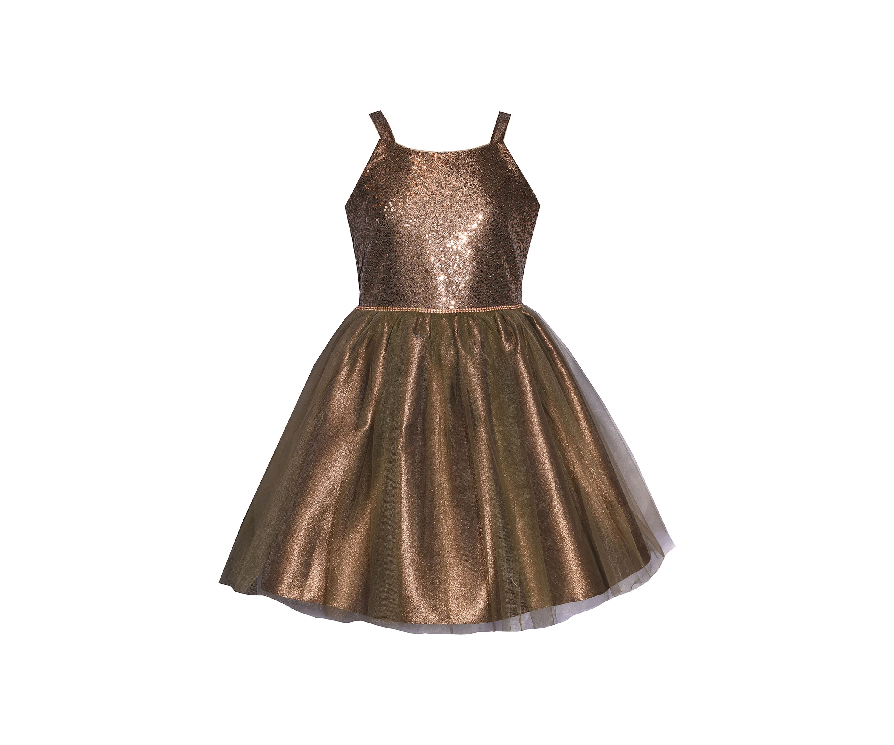 Girls 7-16 Sleeveless Sequin Ballet Top with Mesh Skirt Dress
