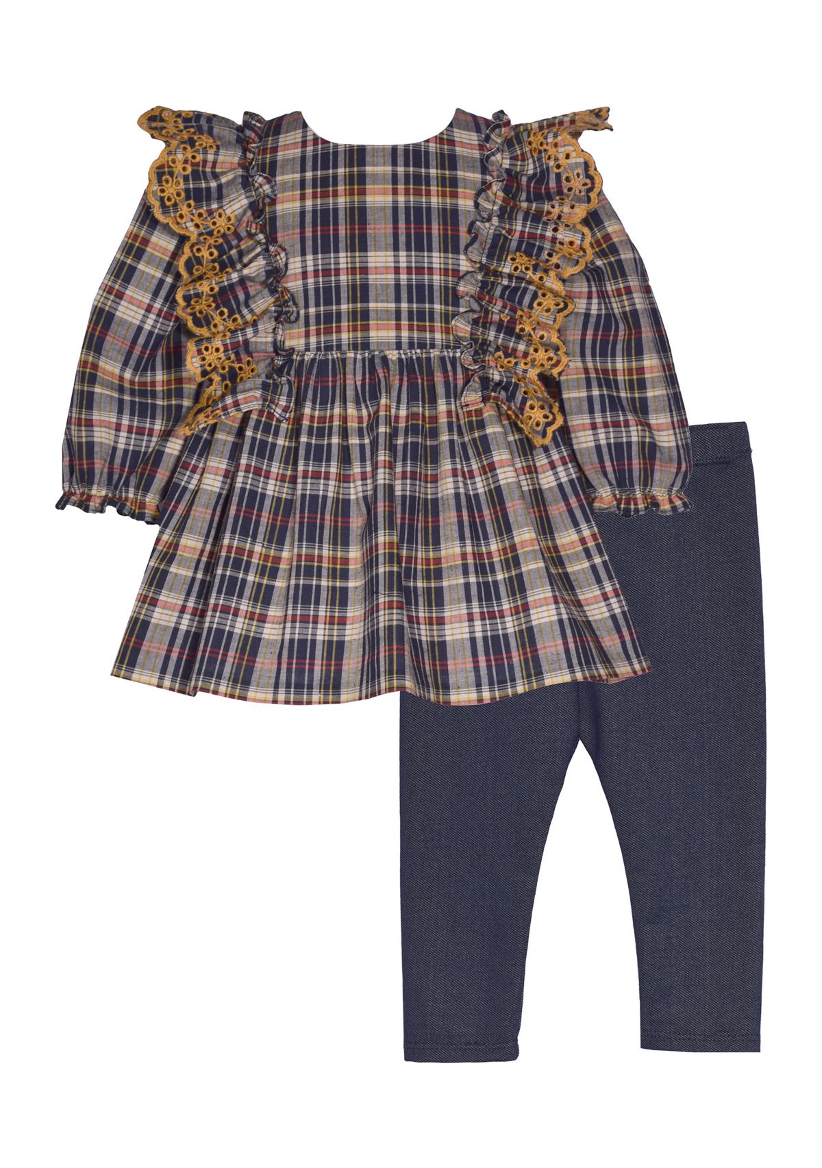 Girls 7-16 Plaid Top and Leggings Set