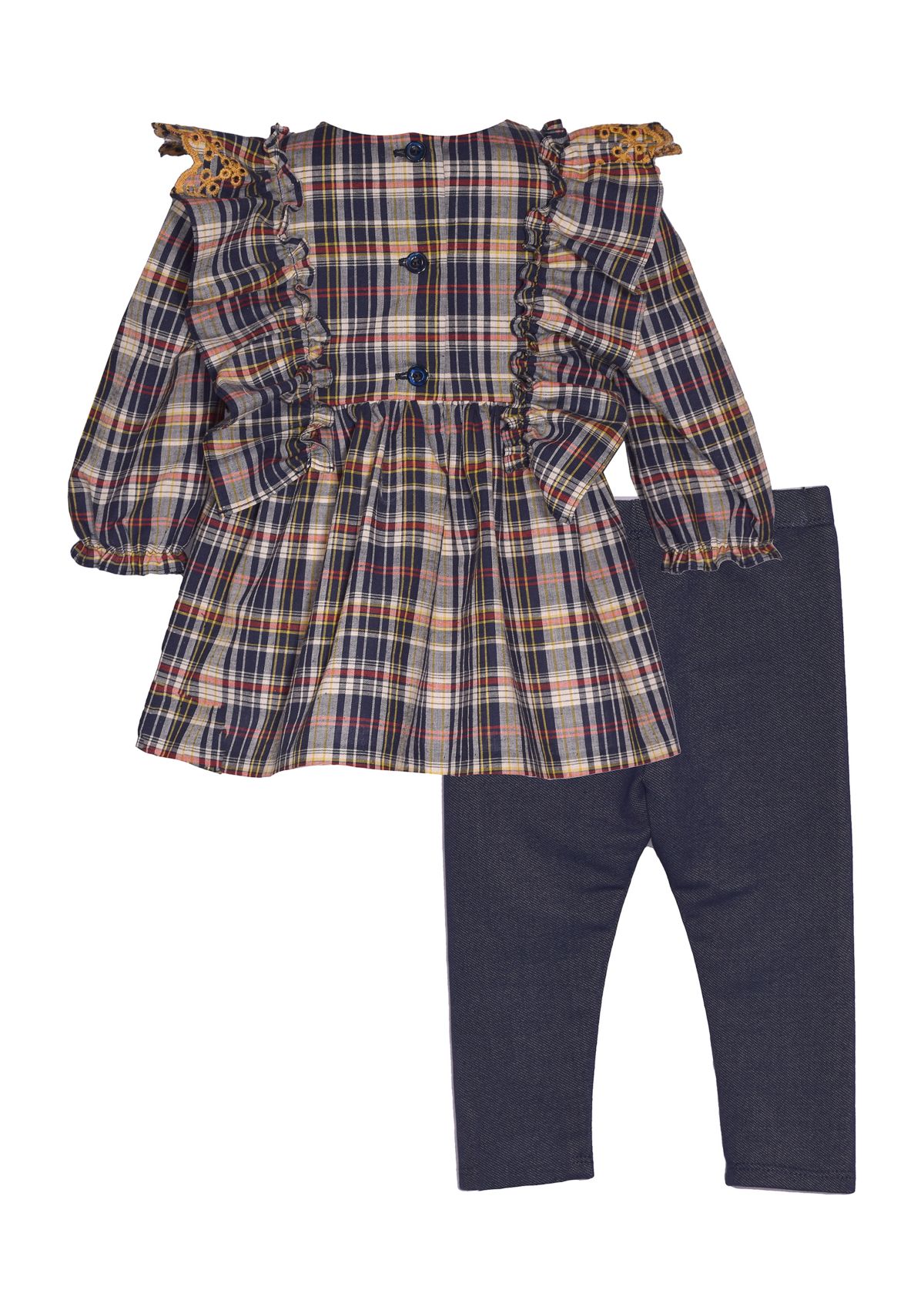 Girls 7-16 Plaid Top and Leggings Set