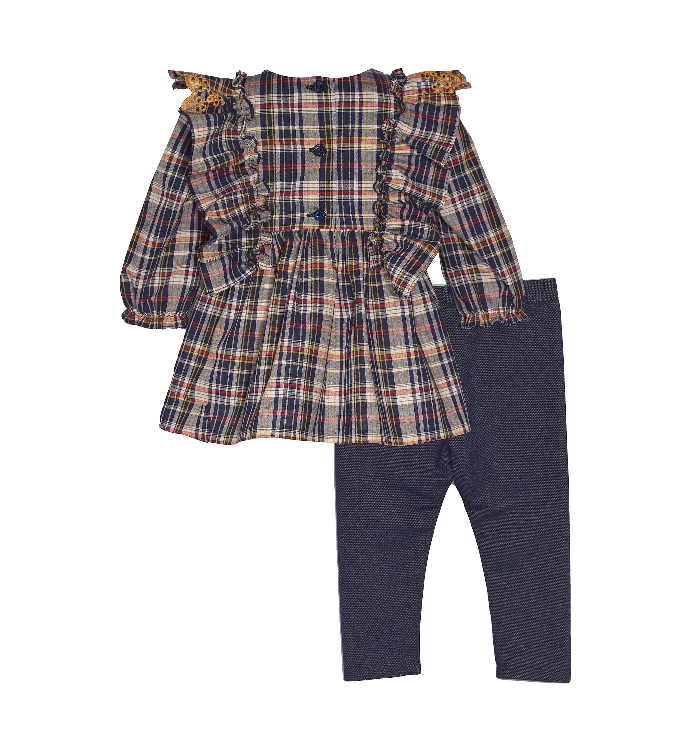 Girls 7-16 Plaid Top and Leggings Set
