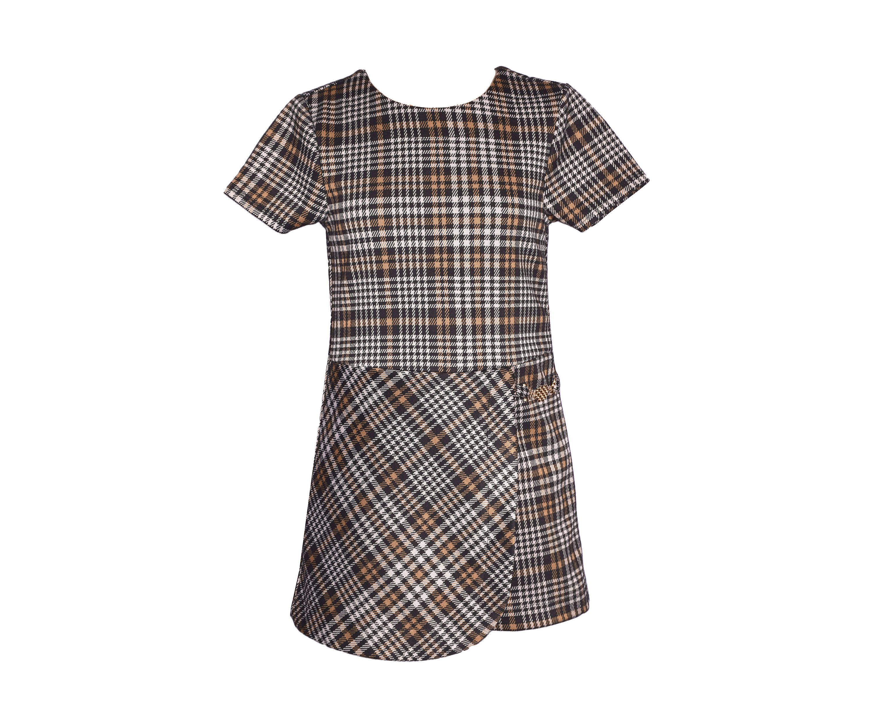Girls 7-16 Double Knit Plaid Dress