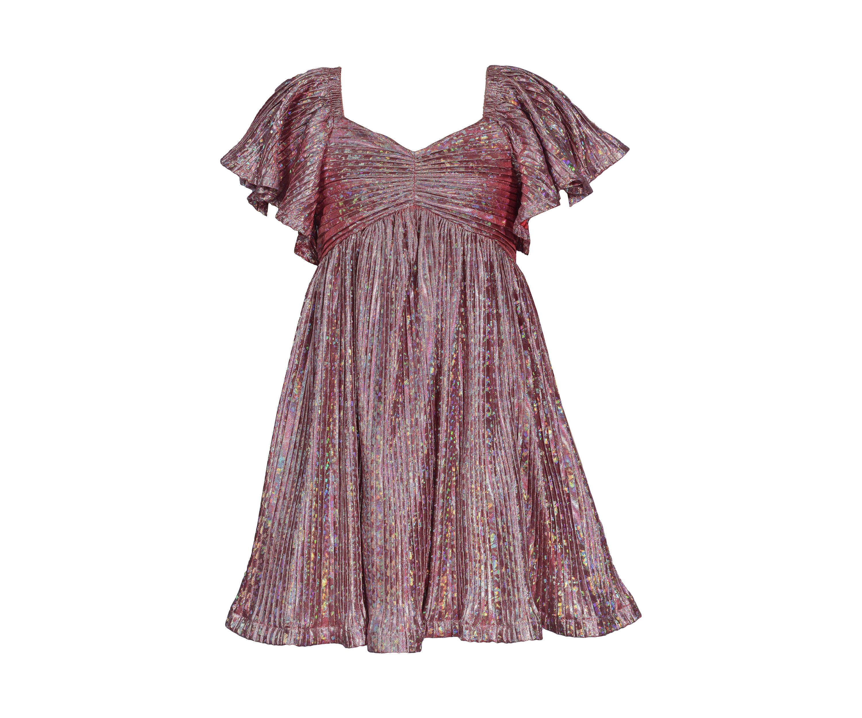 Girls 7-16 Flutter Sleeve Bodre Dress