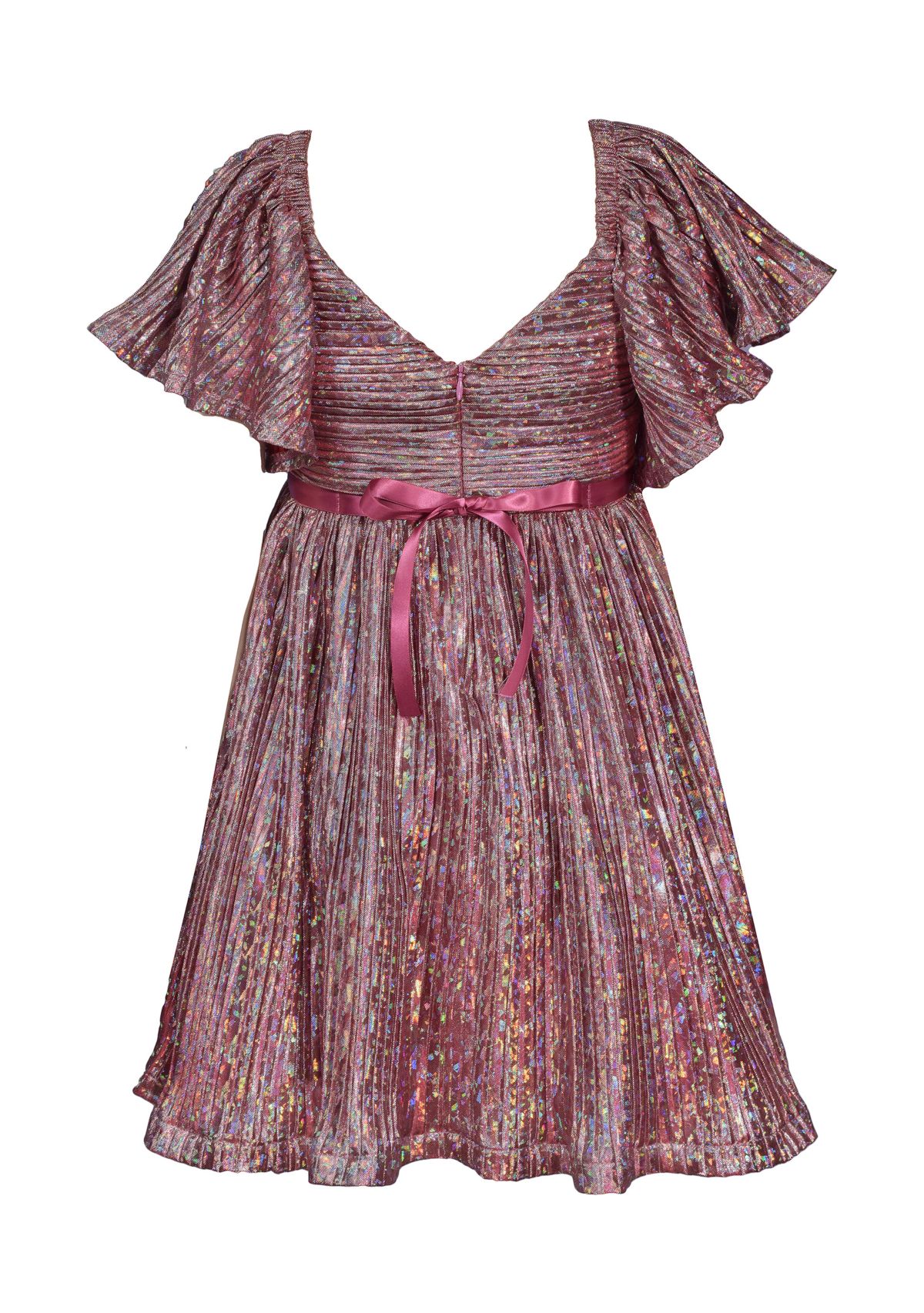 Girls 7-16 Flutter Sleeve Bodre Dress