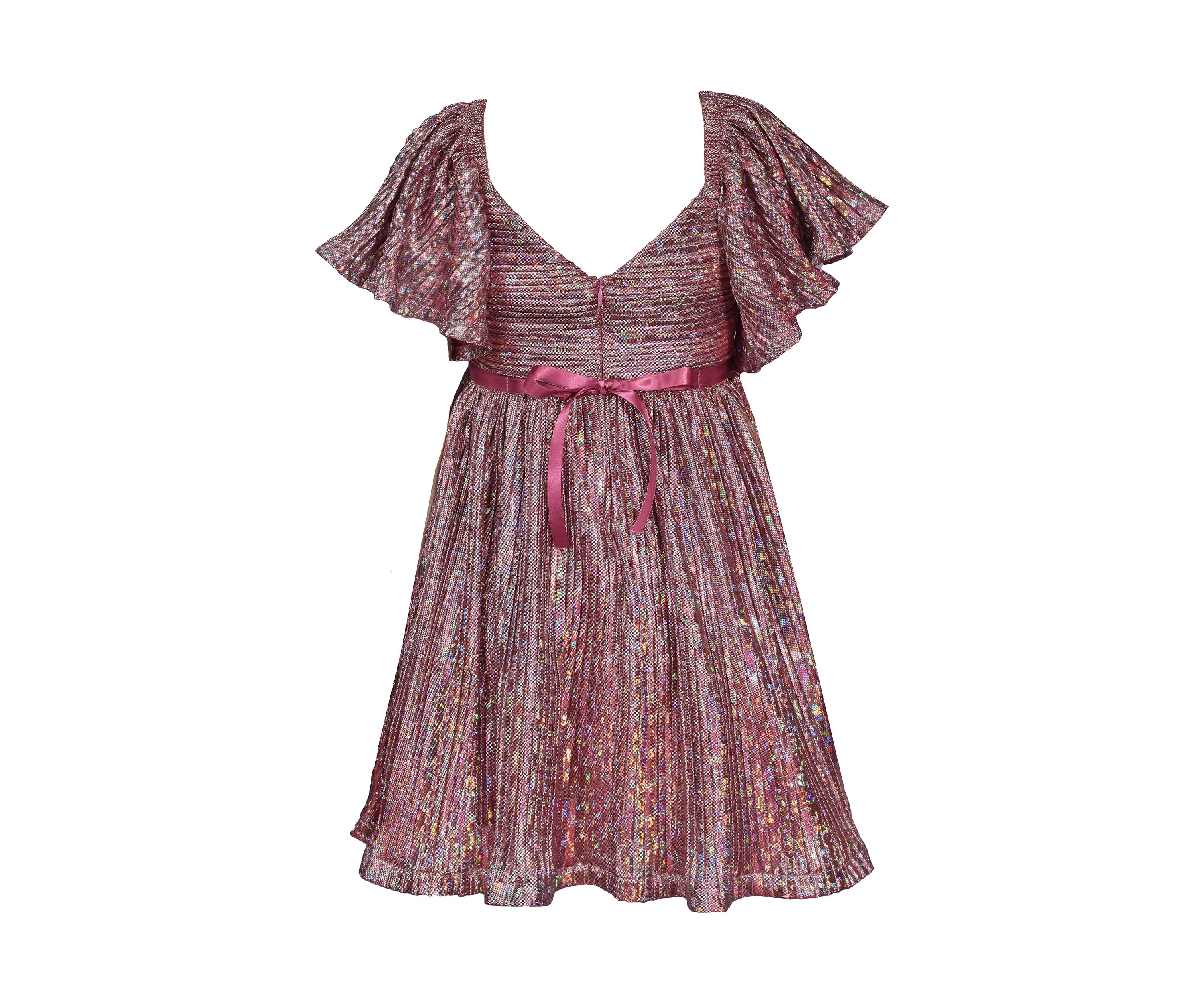 Girls 7-16 Flutter Sleeve Bodre Dress