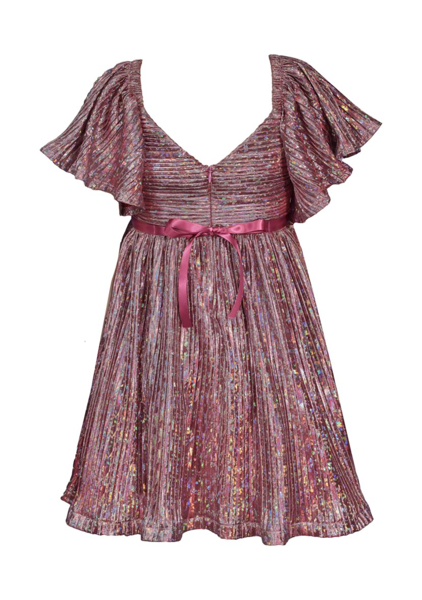 Girls 7-16 Flutter Sleeve Bodre Dress