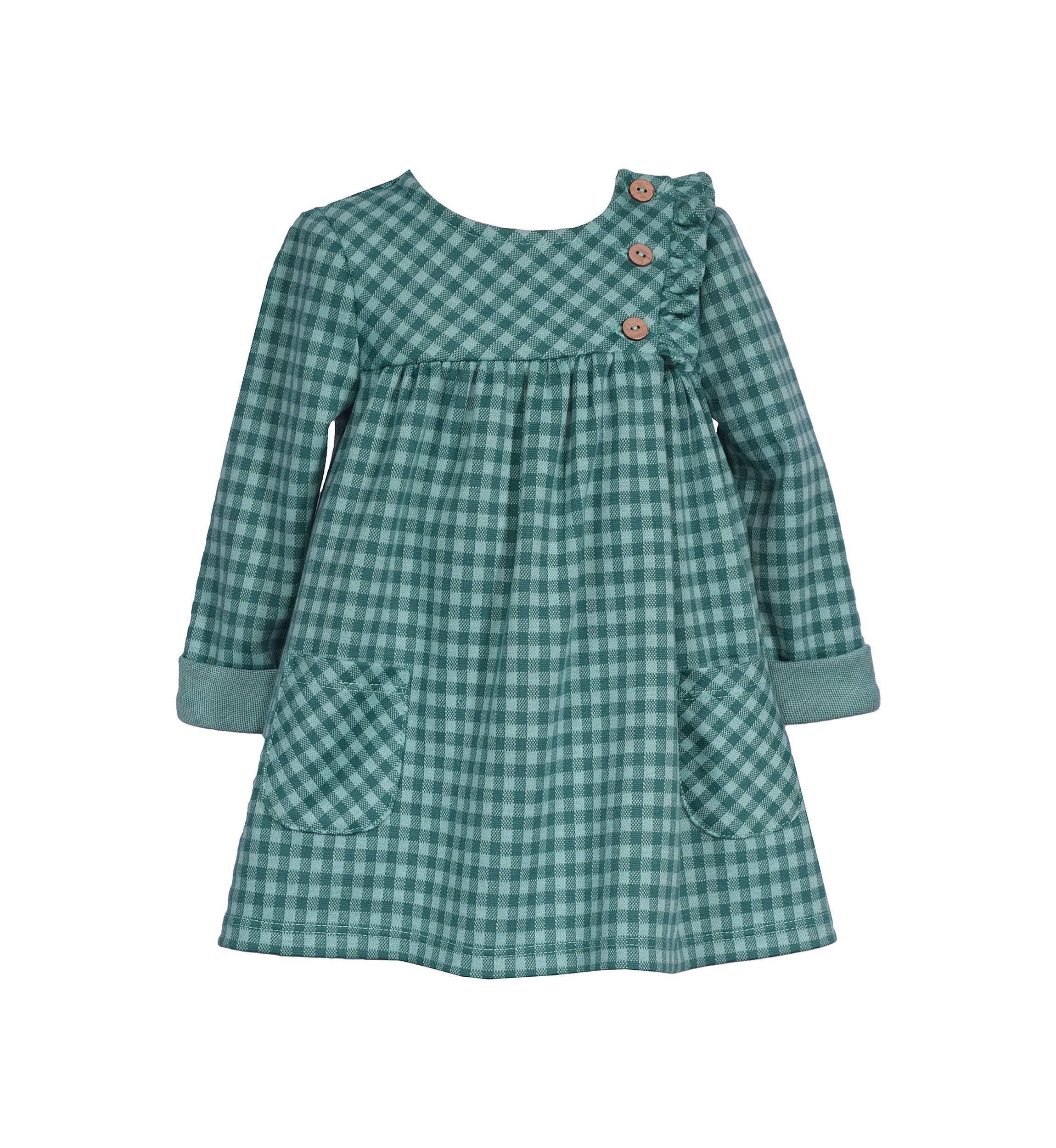 Girls 7-16 French Terry Check Printed Dress
