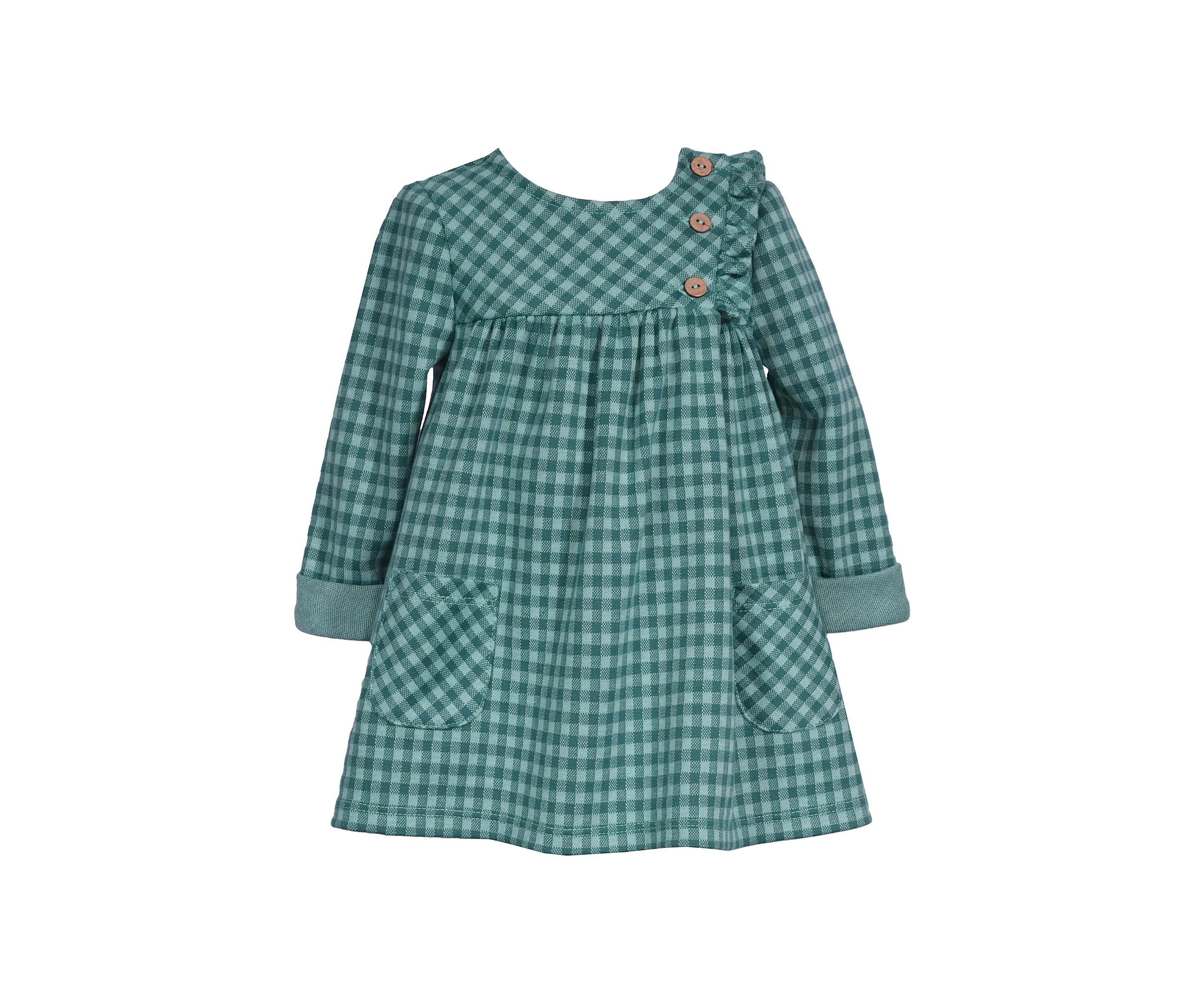Girls 7-16 French Terry Check Printed Dress