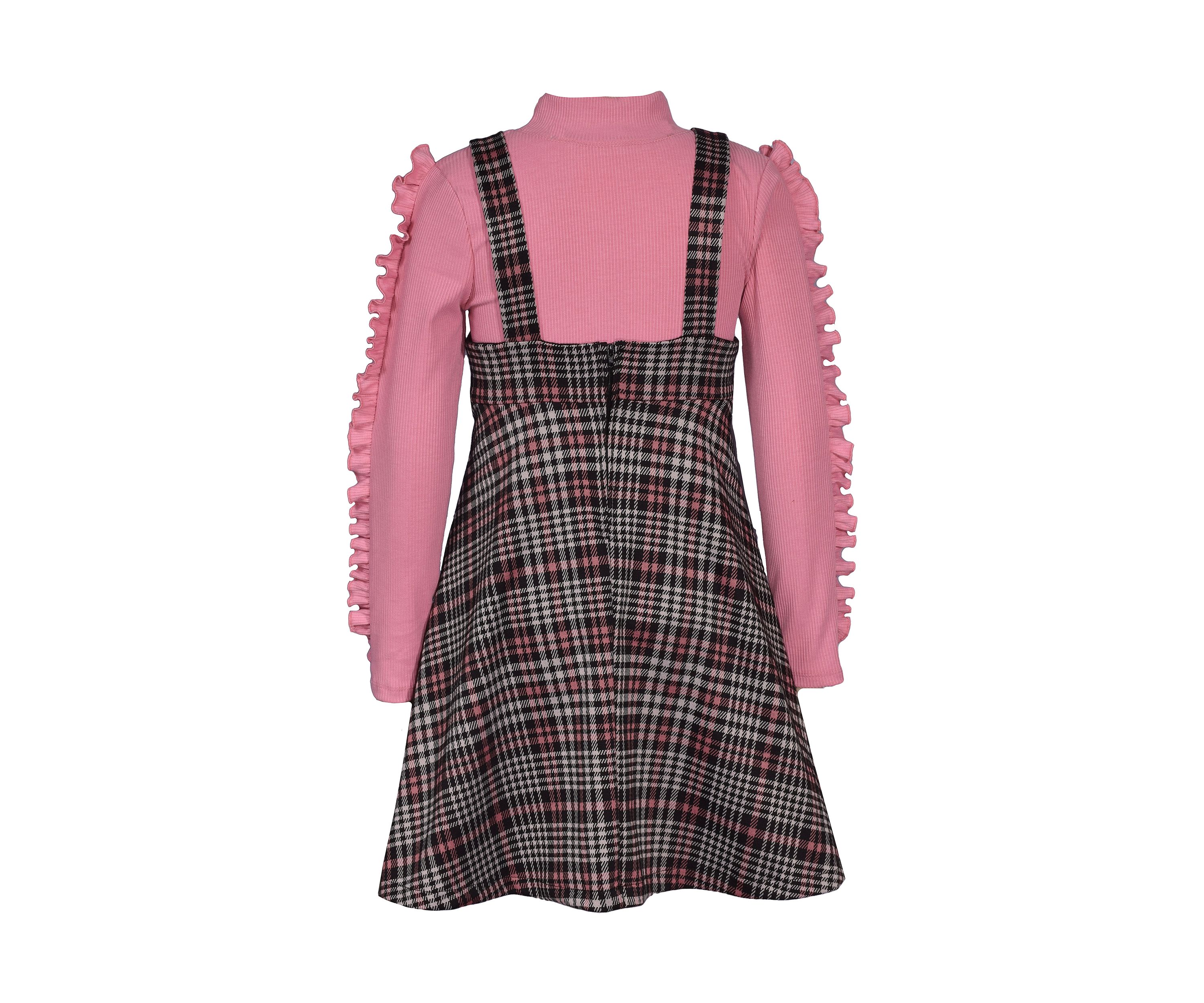 Girls 7-16 Ruffle Printed Jumper Dress