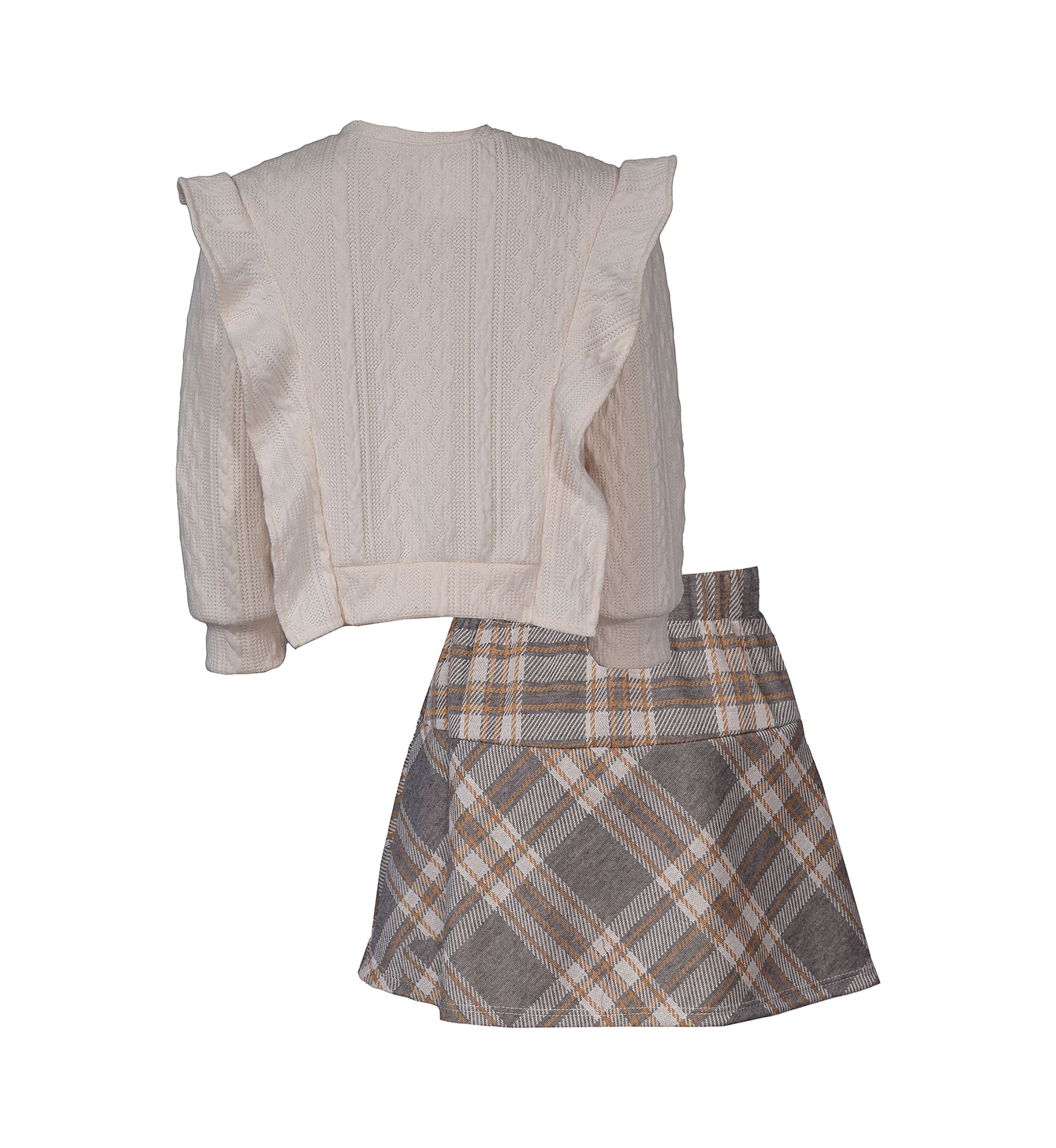 Girls 7-16 Sweater Knit Top and Printed Skirt