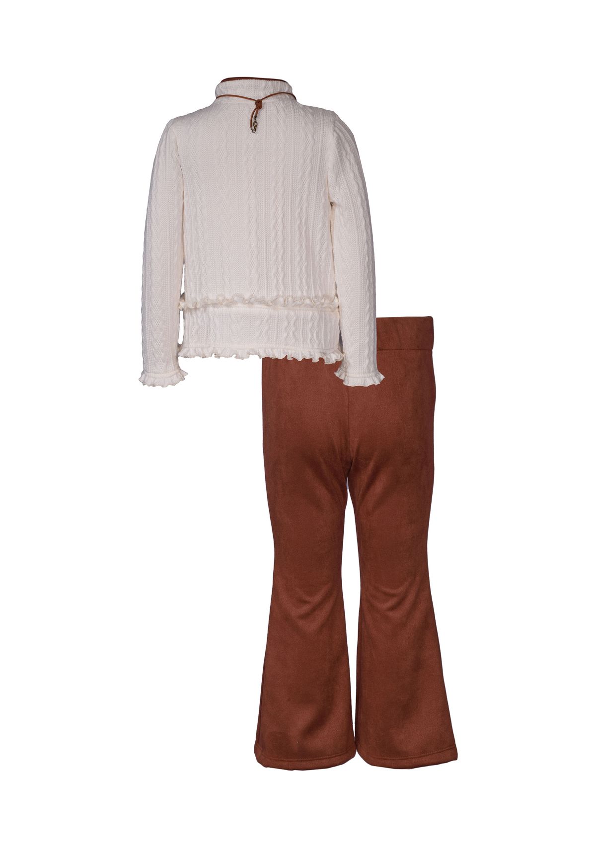 Girls 7-16 Sweater and Suede Flare Pants