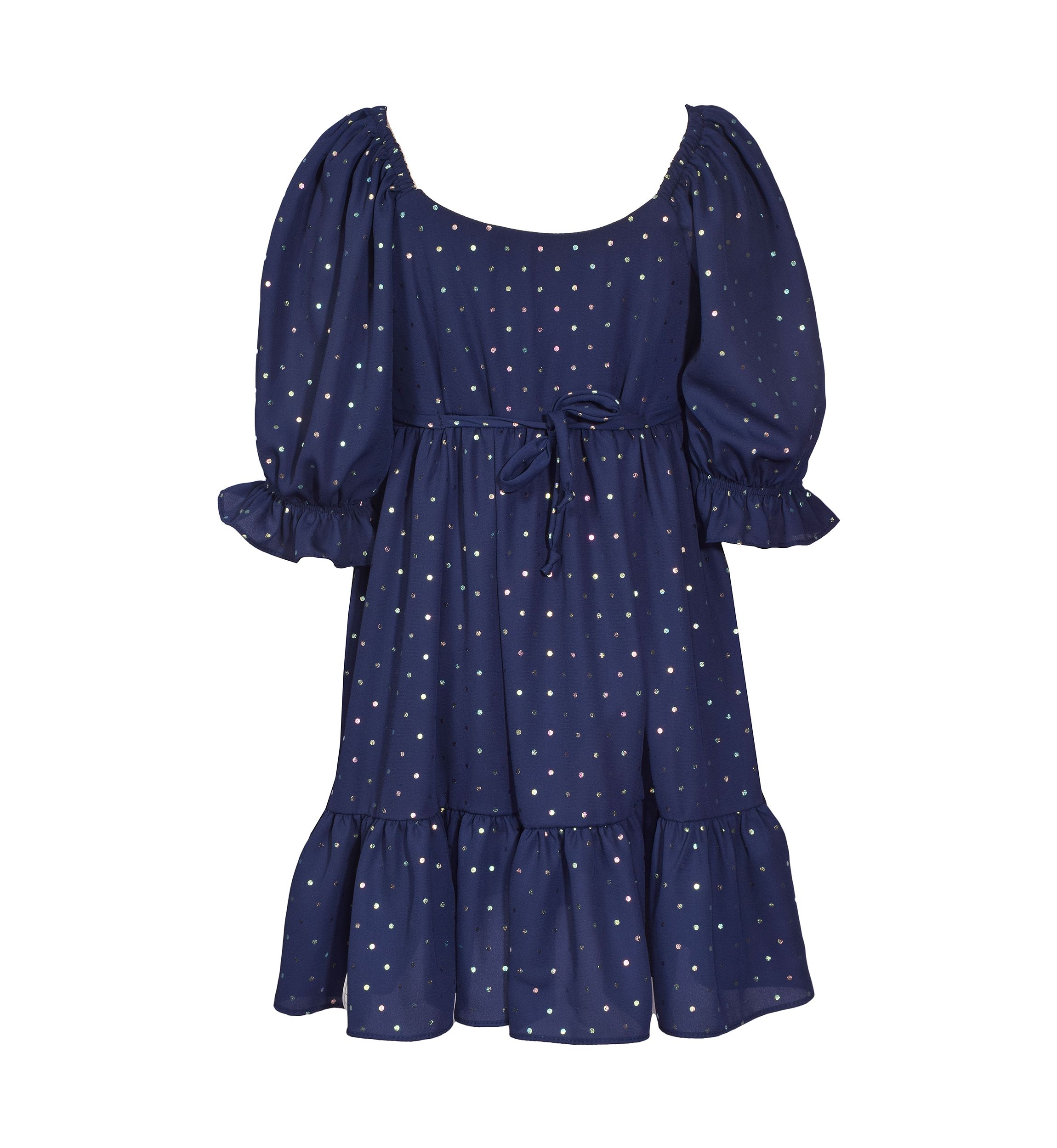 Girls 7-16 Foiled Dot Crepe Dress