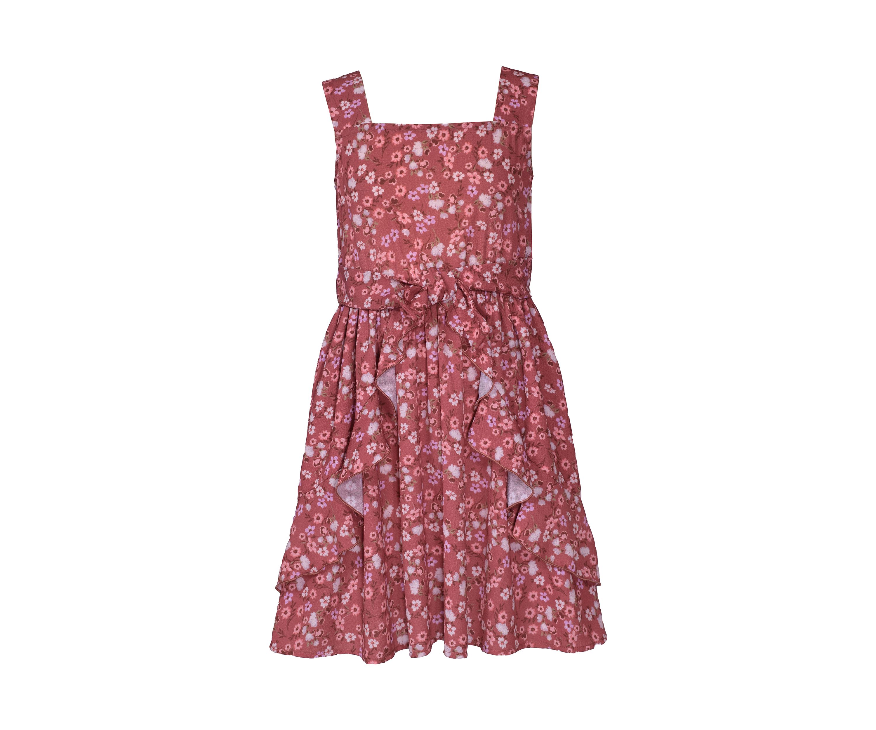 Girls 7-16 Cardigan Over Crepe Dress Set