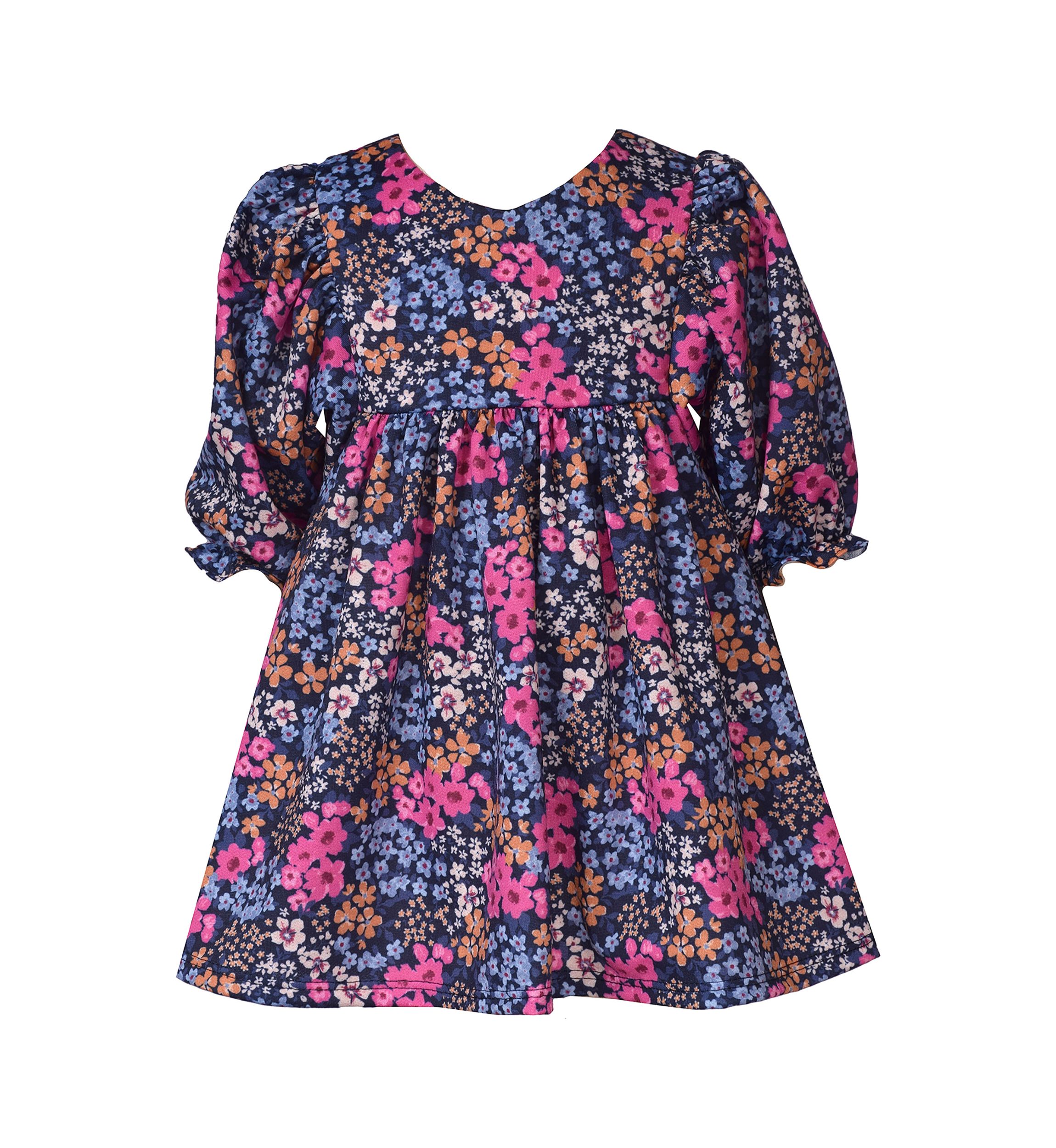 Girls 7-16 Long Sleeve Printed Knit Dress