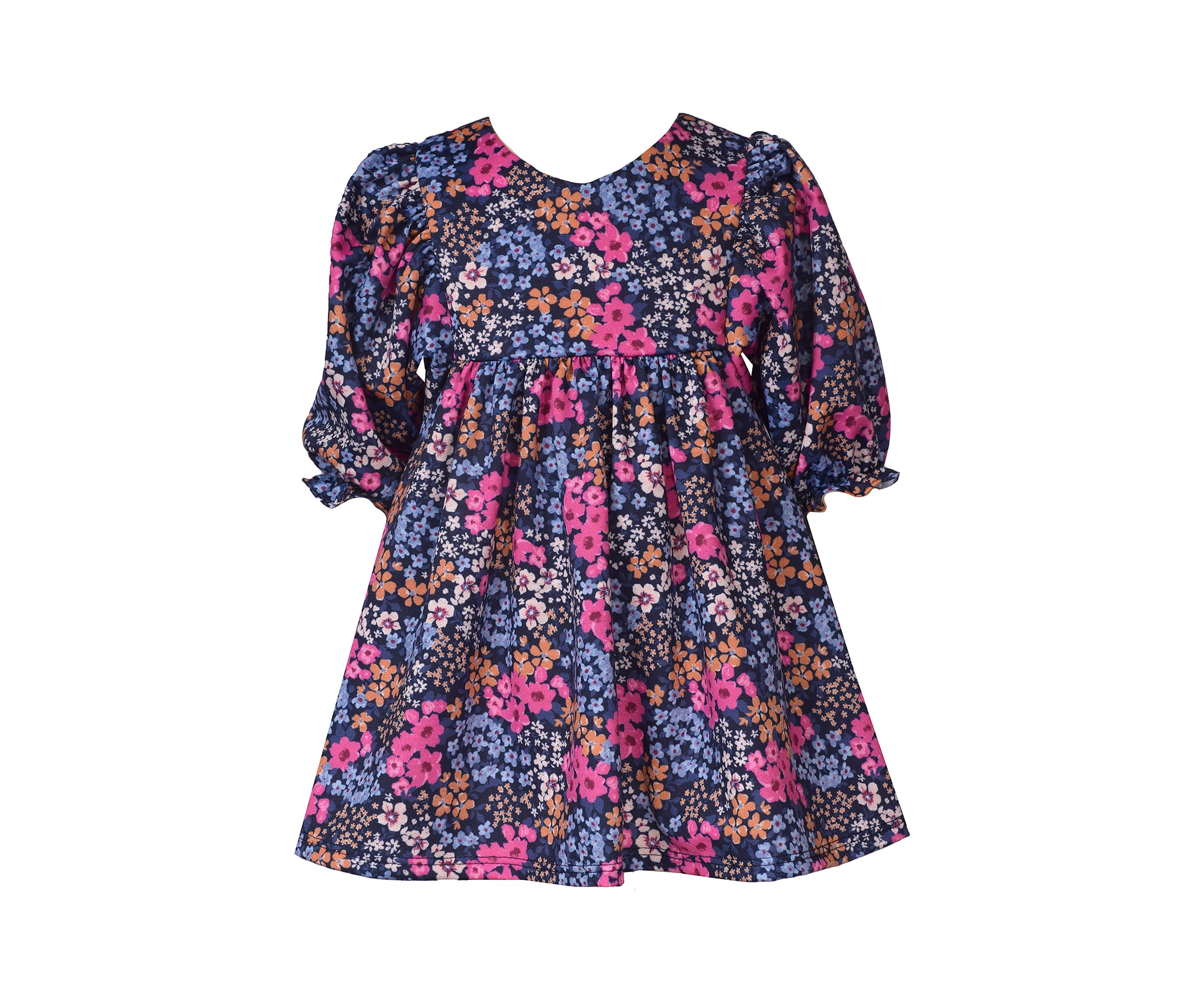 Girls 7-16 Long Sleeve Printed Knit Dress
