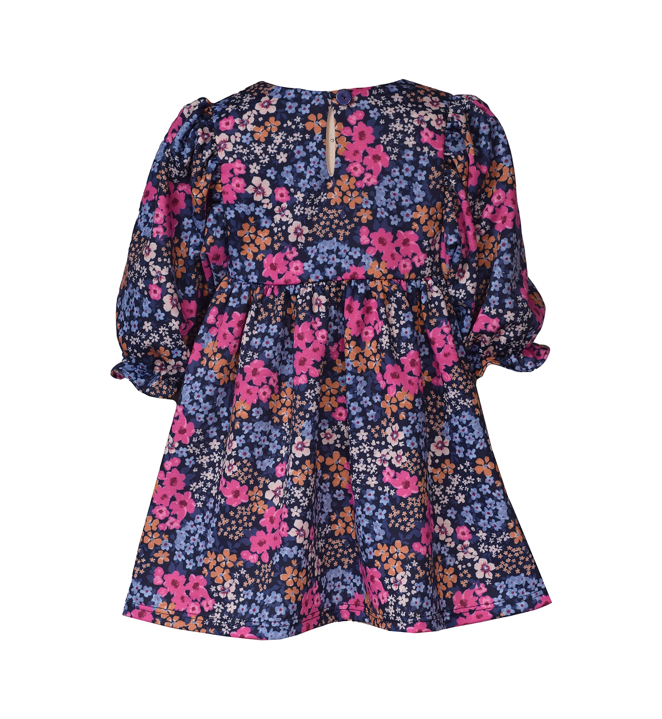Girls 7-16 Long Sleeve Printed Knit Dress