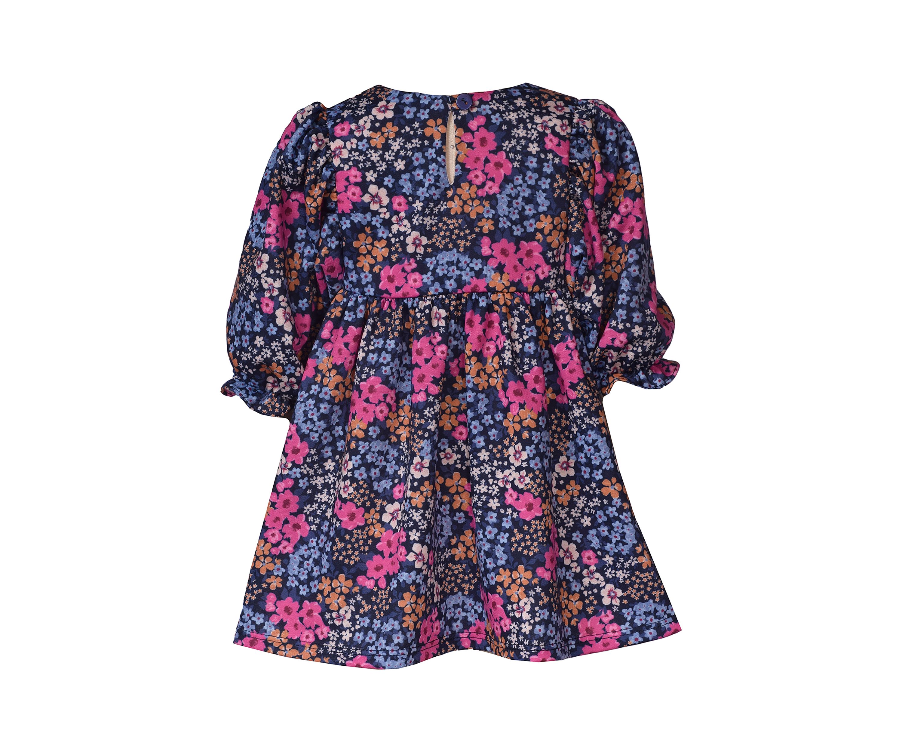Girls 7-16 Long Sleeve Printed Knit Dress