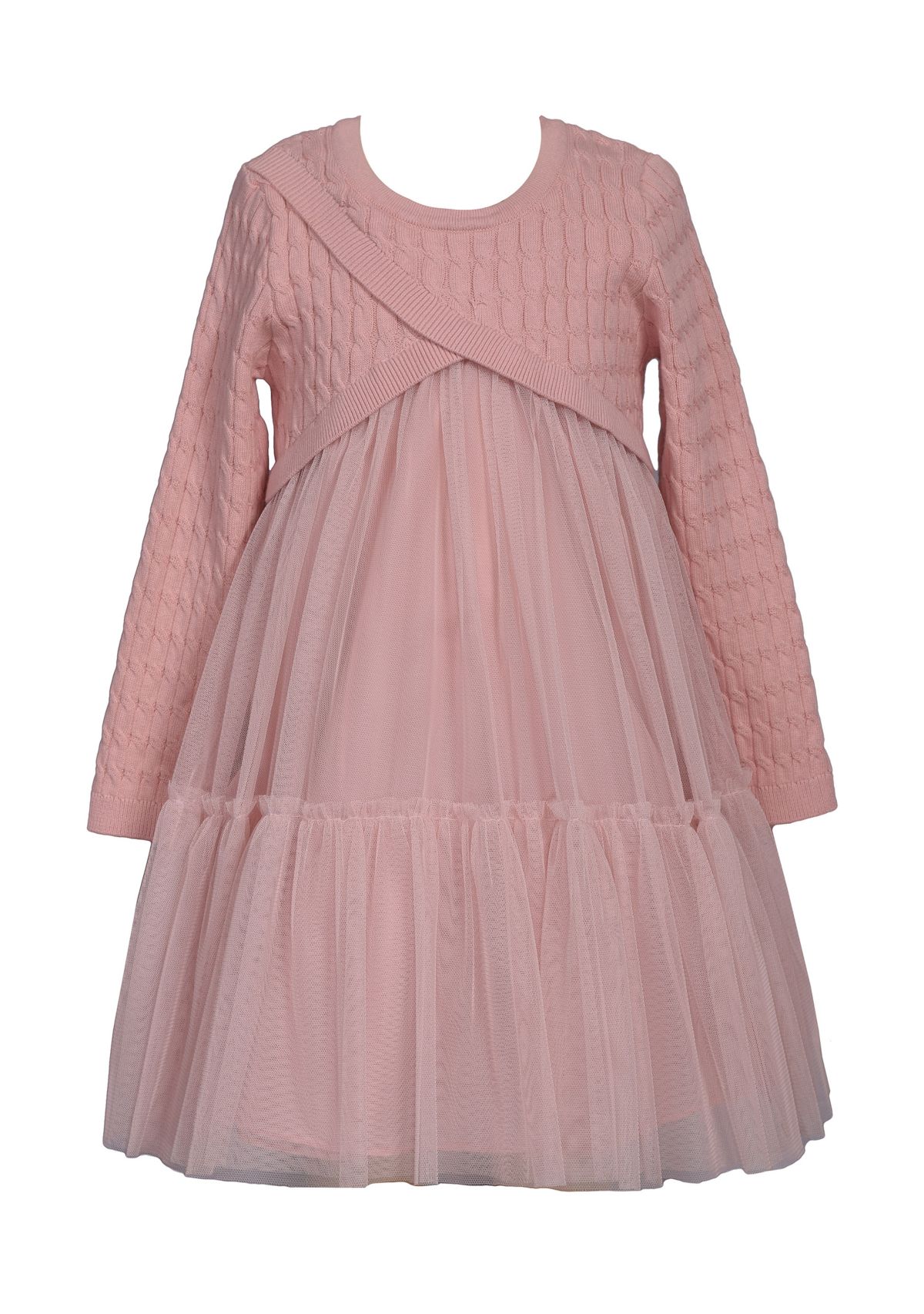 Girls 7-16 Popover Sweater Mesh Dress