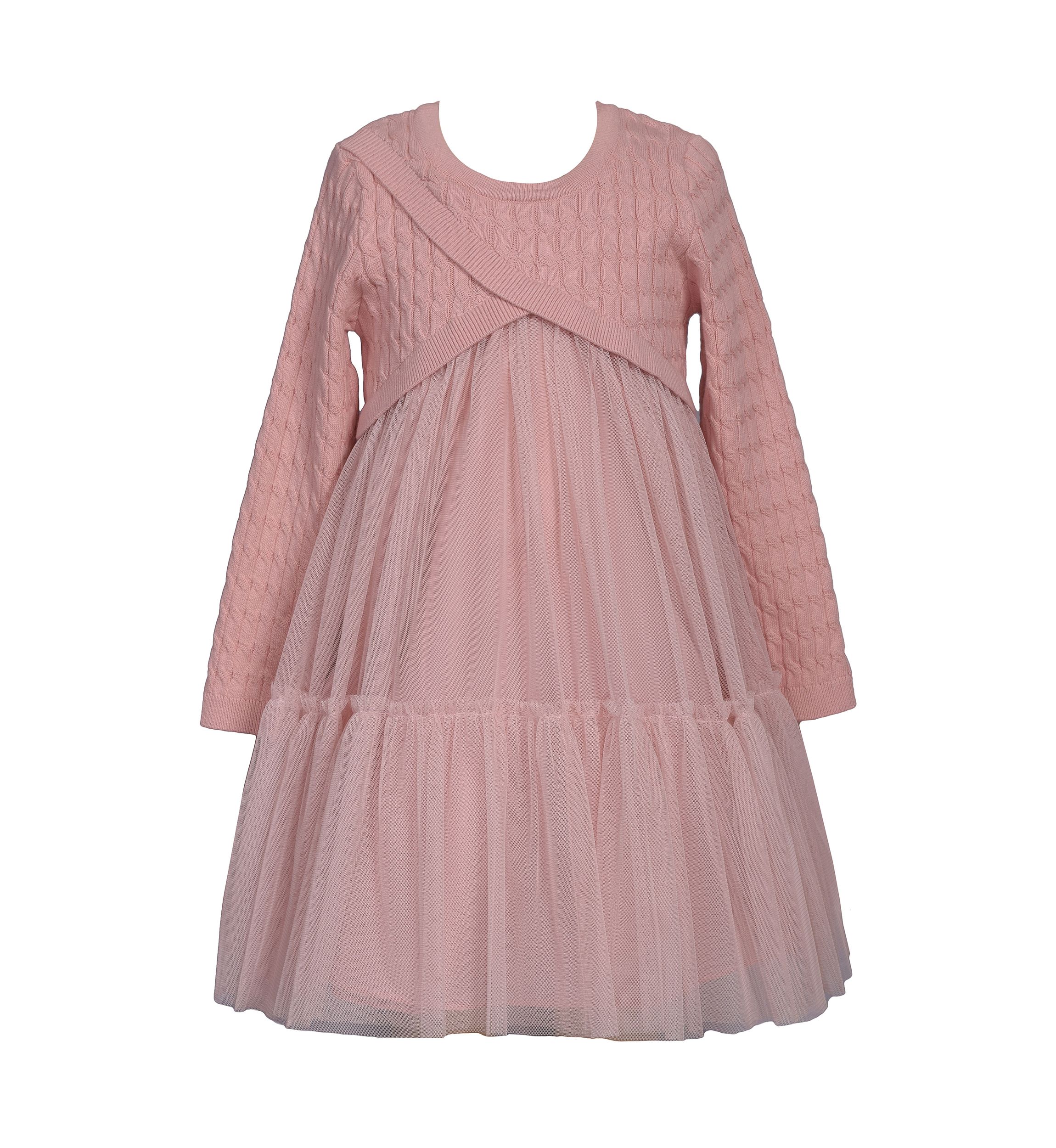 Girls 7-16 Popover Sweater Mesh Dress